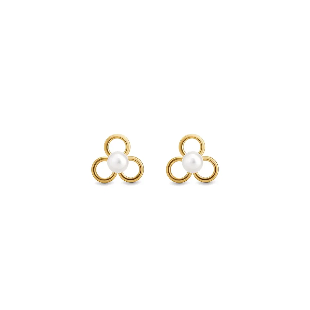 Brinco Baby Flor em Ouro Amarelo 18k com Pérola — imagem 1