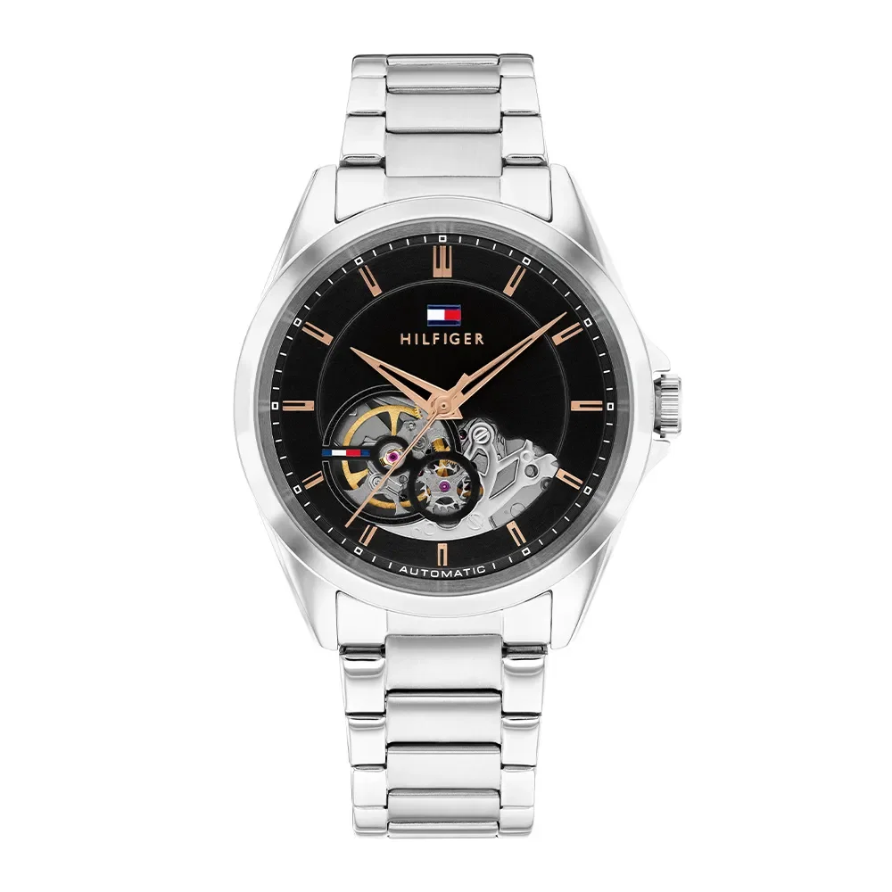 Relógio Tommy Hilfiger Baker Automático Masculino em Aço Prateado 1710718