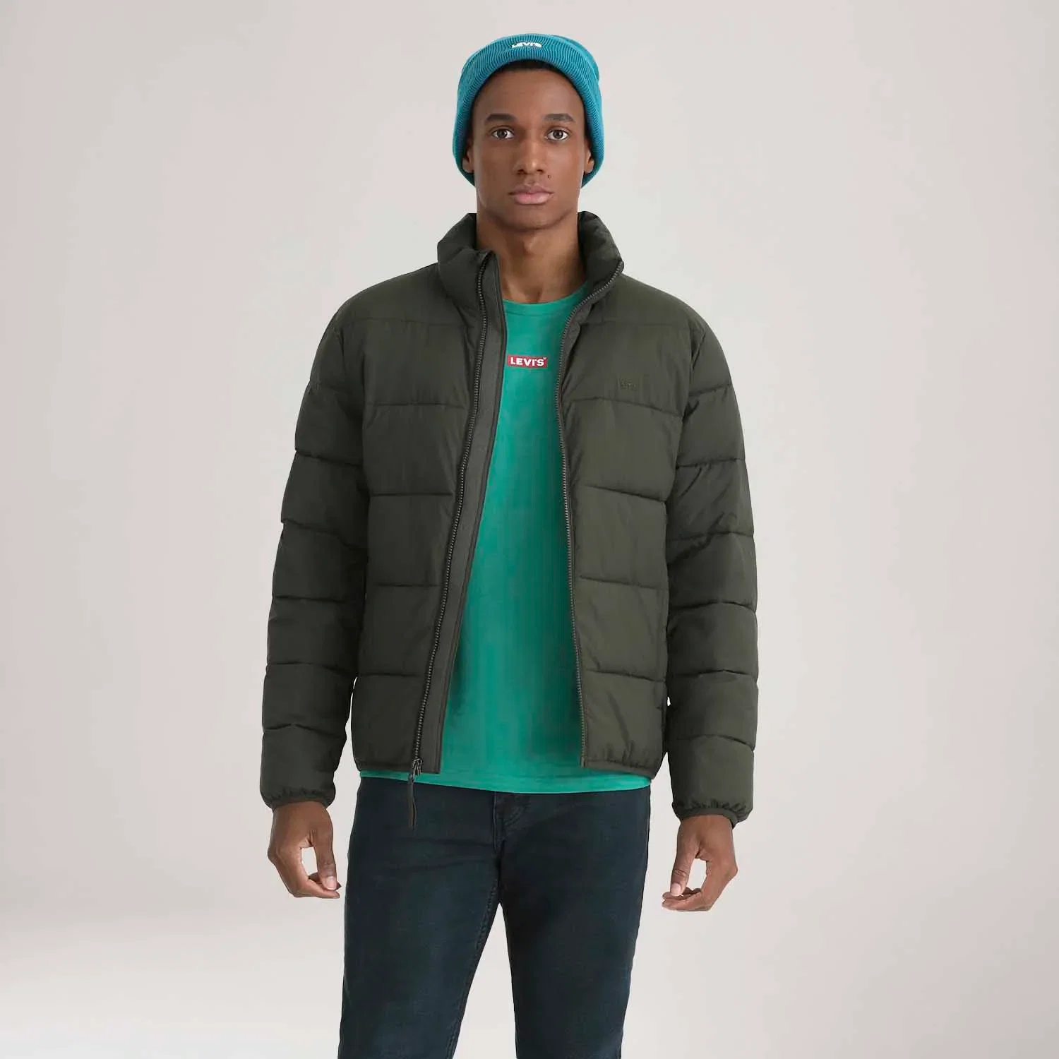 Jaqueta Puffer Levi's® Packable Quilted Verde Musgo — imagem 1