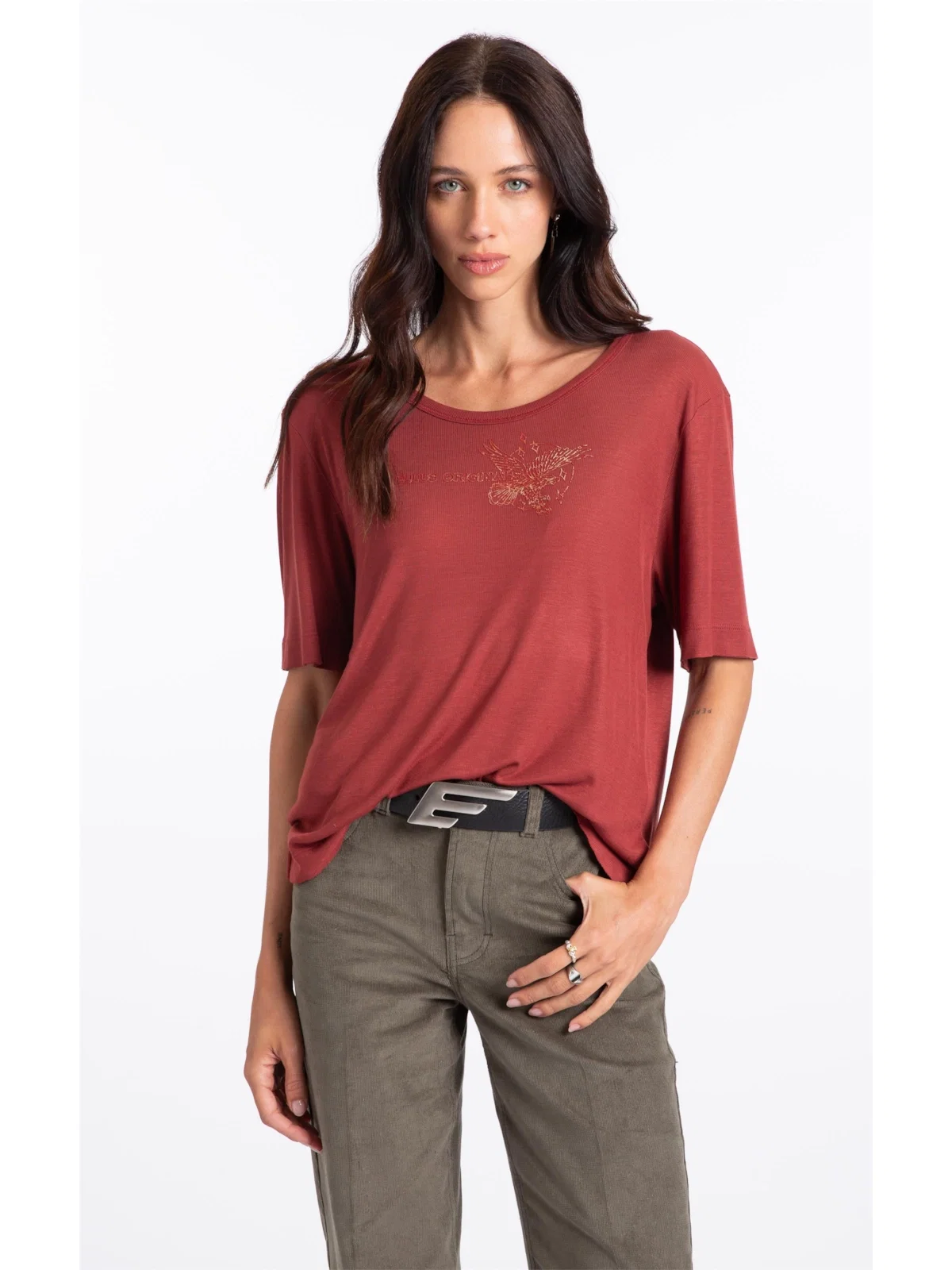 Blusa Light Rib Rock Tour Bordeaux — imagem 1