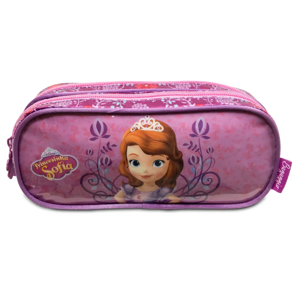 Estojo Escolar Feminino Premium Princesa Sofia Roxo