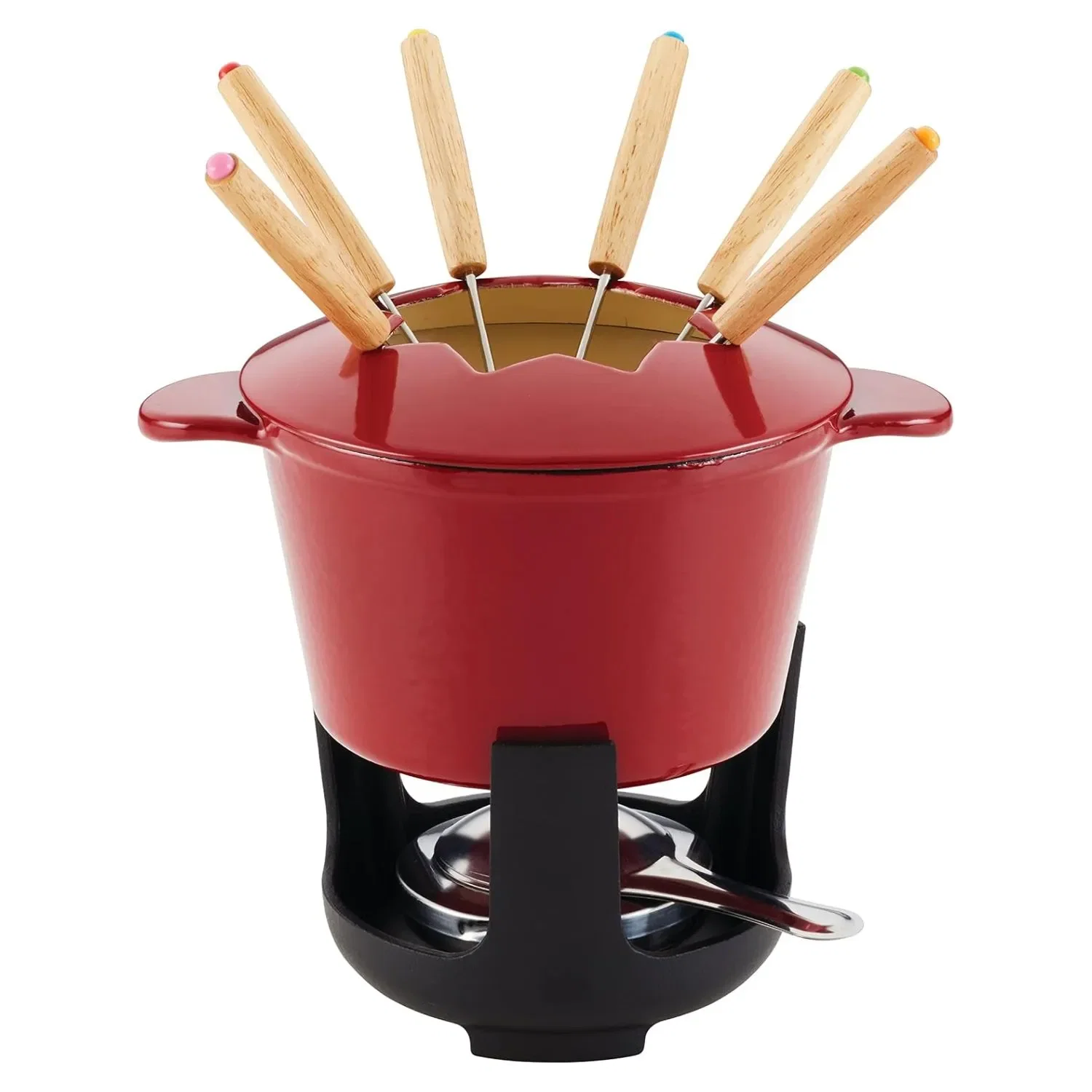 Fondue em Ferro Fundido 10 Peças 1,2L Vermelho — imagem 1