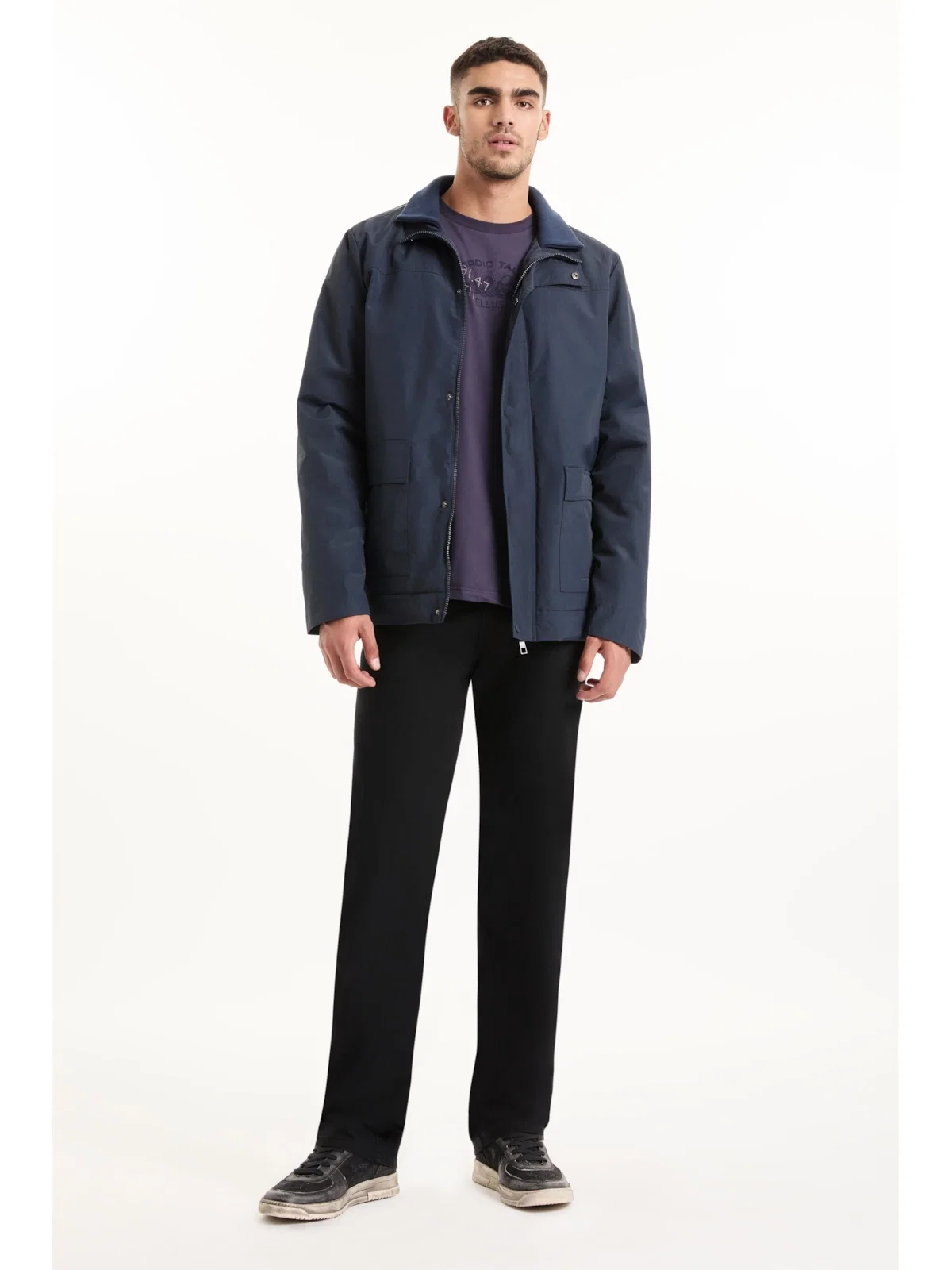 Jaqueta Parka Nylon Parachute Marinho — imagem 1