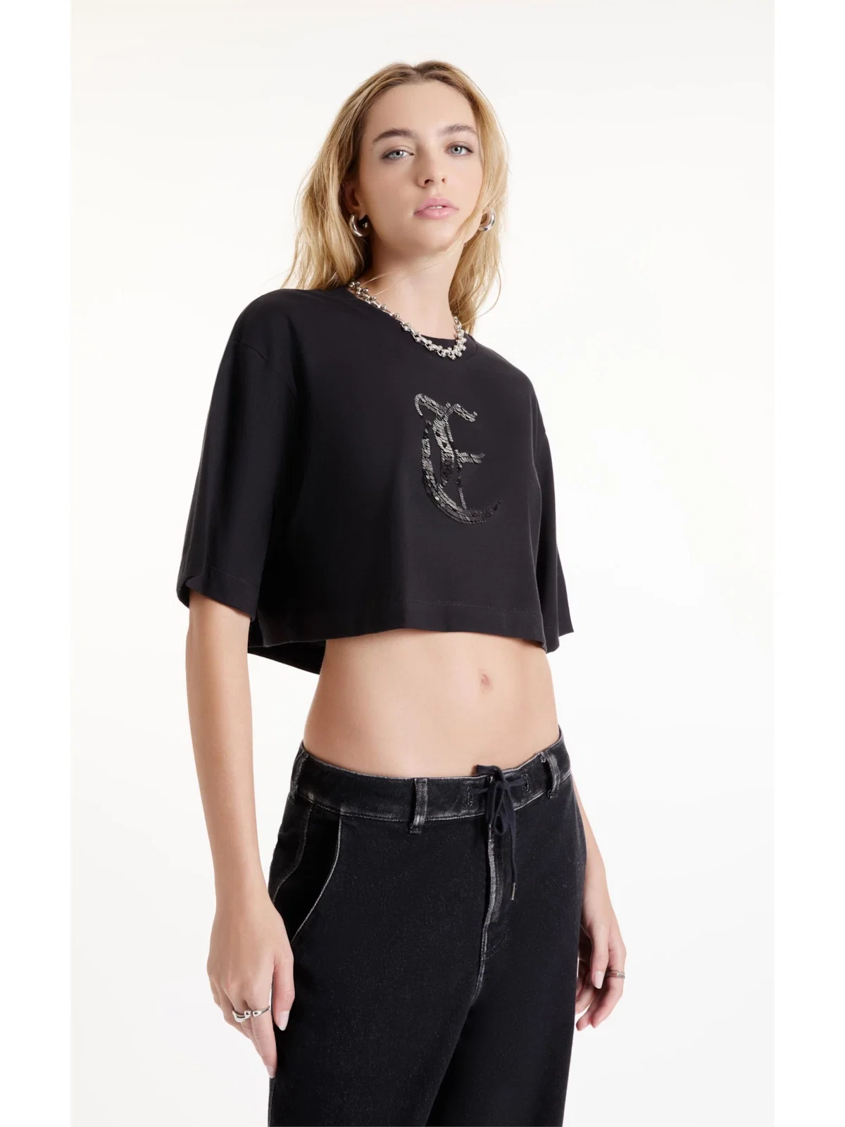 Blusa Over Cropped Gothic Preto