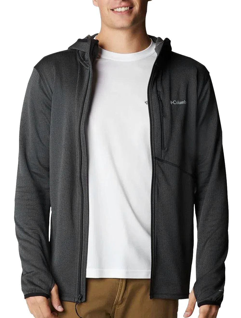 Jaqueta Columbia Masculina Fleece Park View Full Zip Hoodie Grafite
