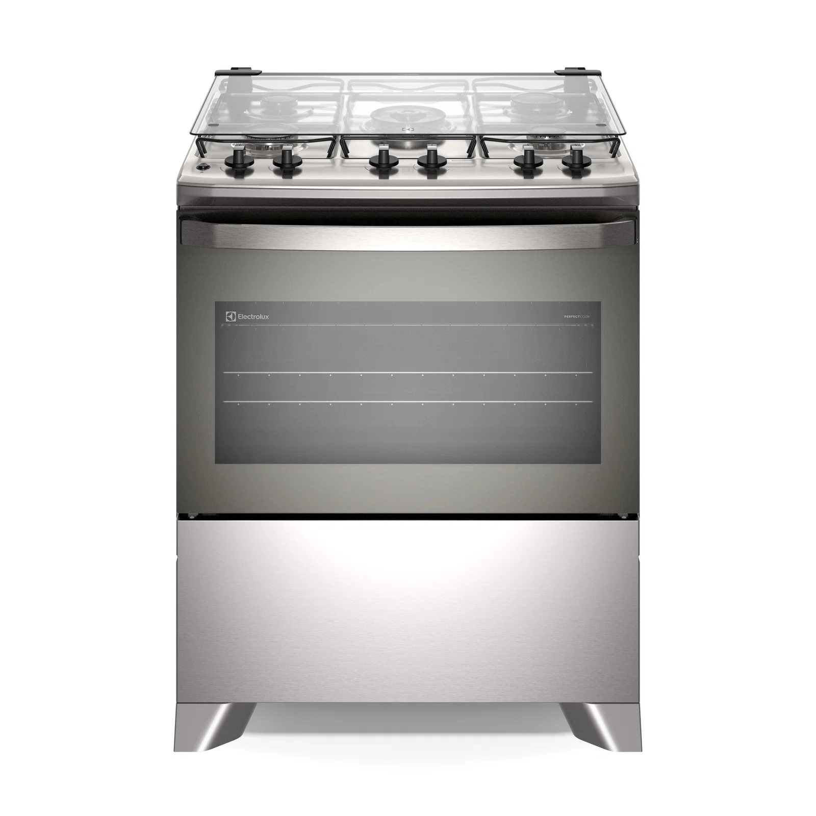Fogão 5 bocas Electrolux Cinza Efficient Mesa Inox, PerfectCook e VaporBake® (FE5IG)