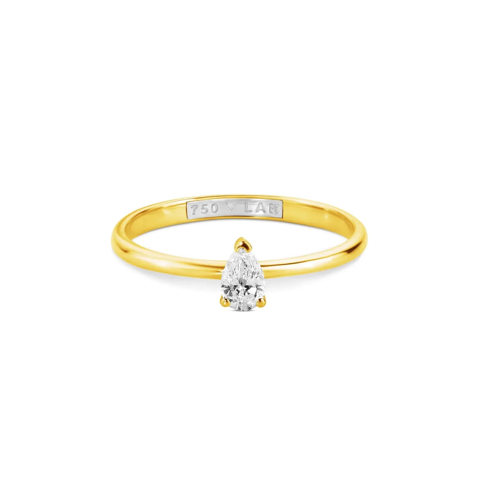 Anel Solitário Gota Cielo em Ouro Amarelo e Ouro Branco 18k com Diamante de Laboratório 0,2 ct — imagem 1