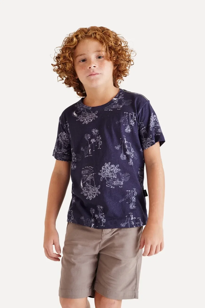 Camiseta Mini Sm Fullprint Hawaian Dream