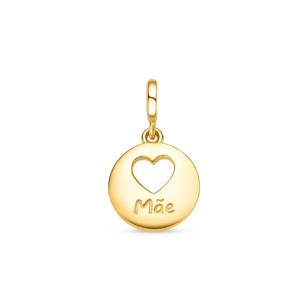 Pingente Life Mama Coração Mãe em Prata 925 com Banho de Ouro Amarelo 18k — imagem 1