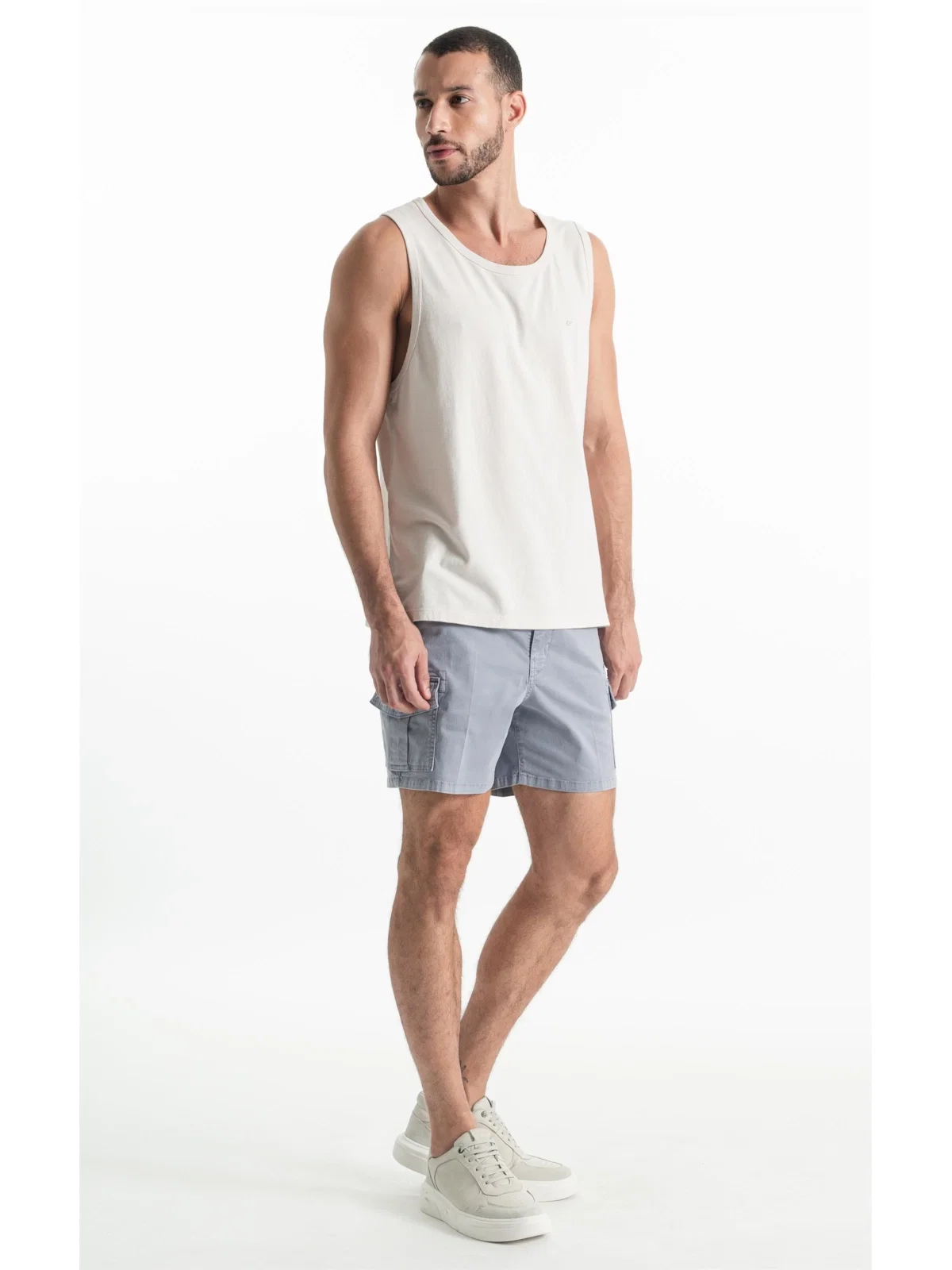 Bermuda Color Twill Power Hawaii Cargo Blue Vintage — imagem 1