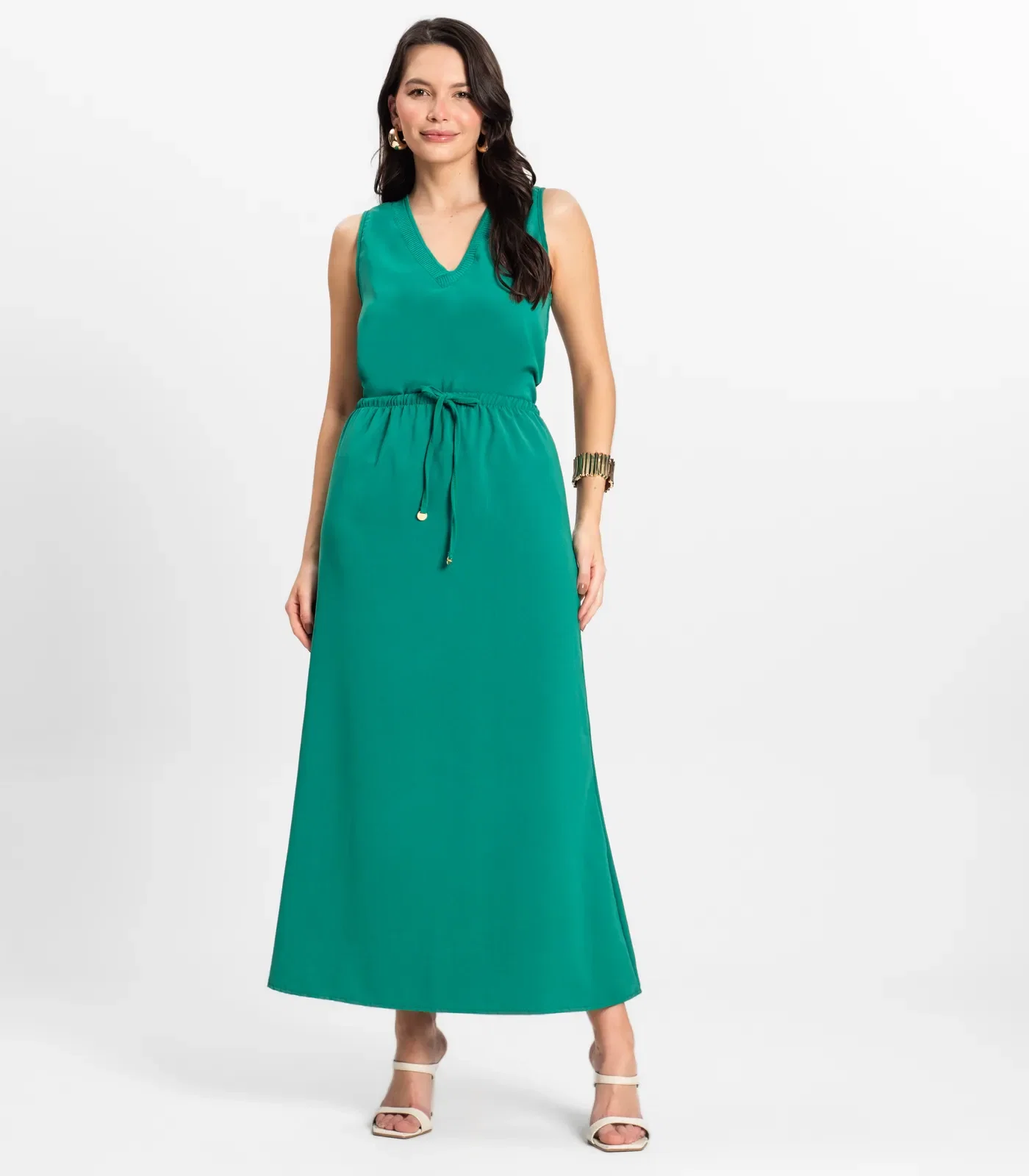 Saia Midi Feminina em Twill Cey Rovitex Verde