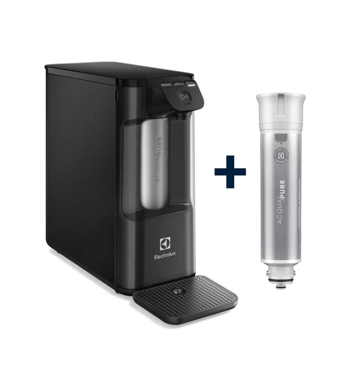 Purificador Electrolux Eletrônico Compacto Experience Pure 4x Digital Preto (PE12P) + Filtro / Refil Original de Água Acqua Pure