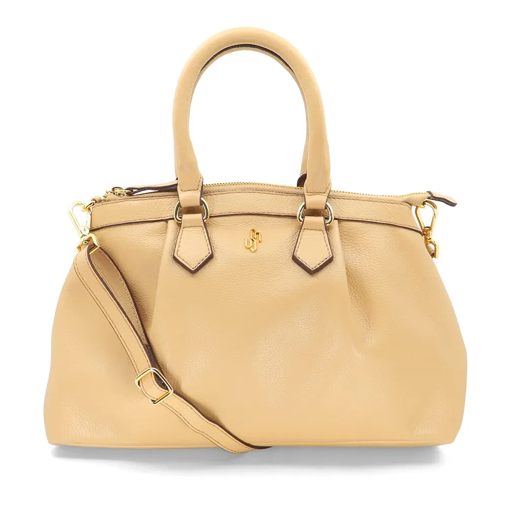 Bolsa Tote Marrom Couro Detalhe Franzido — imagem 1
