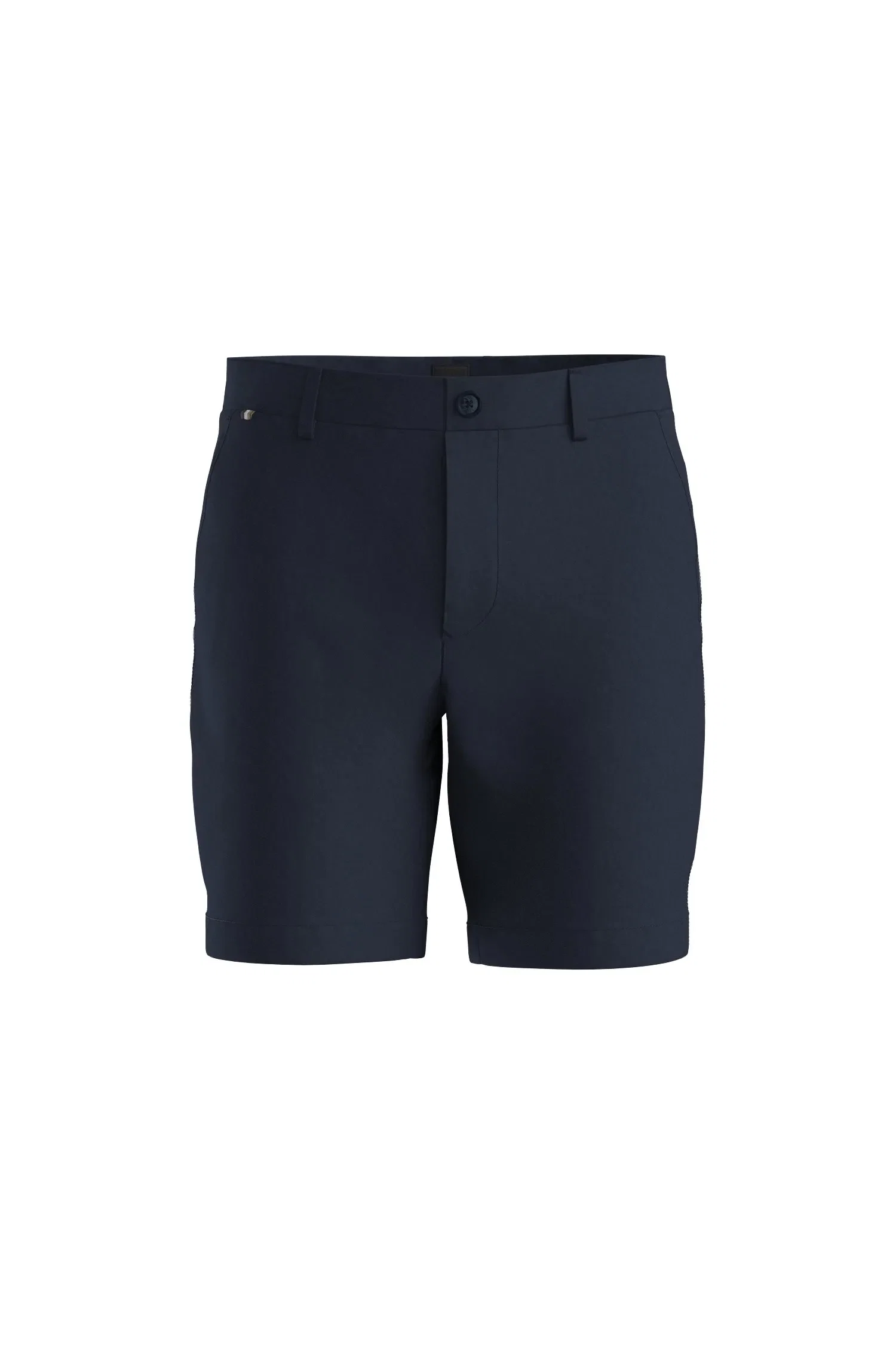 Shorts De Ajuste Slim Em Sarja De Algodão Elástico — imagem 1