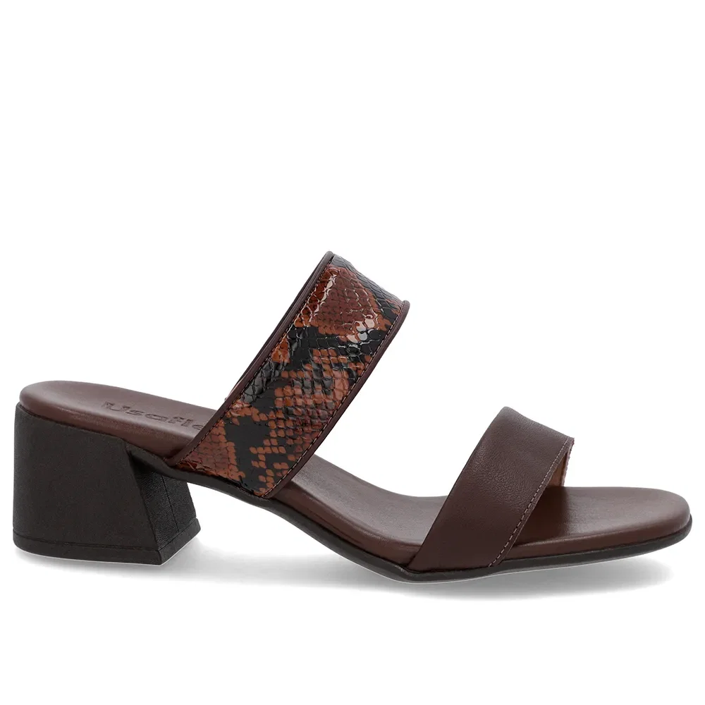 Tamanco Animal Print Salto Bloco Tiras — imagem 1