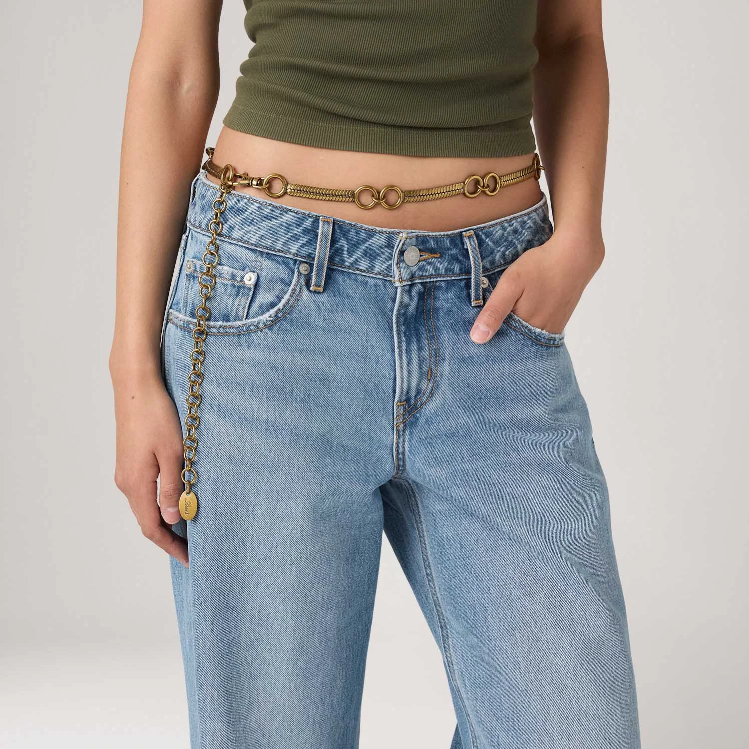 Cinto Levi's® Franchesca Chain Dourado