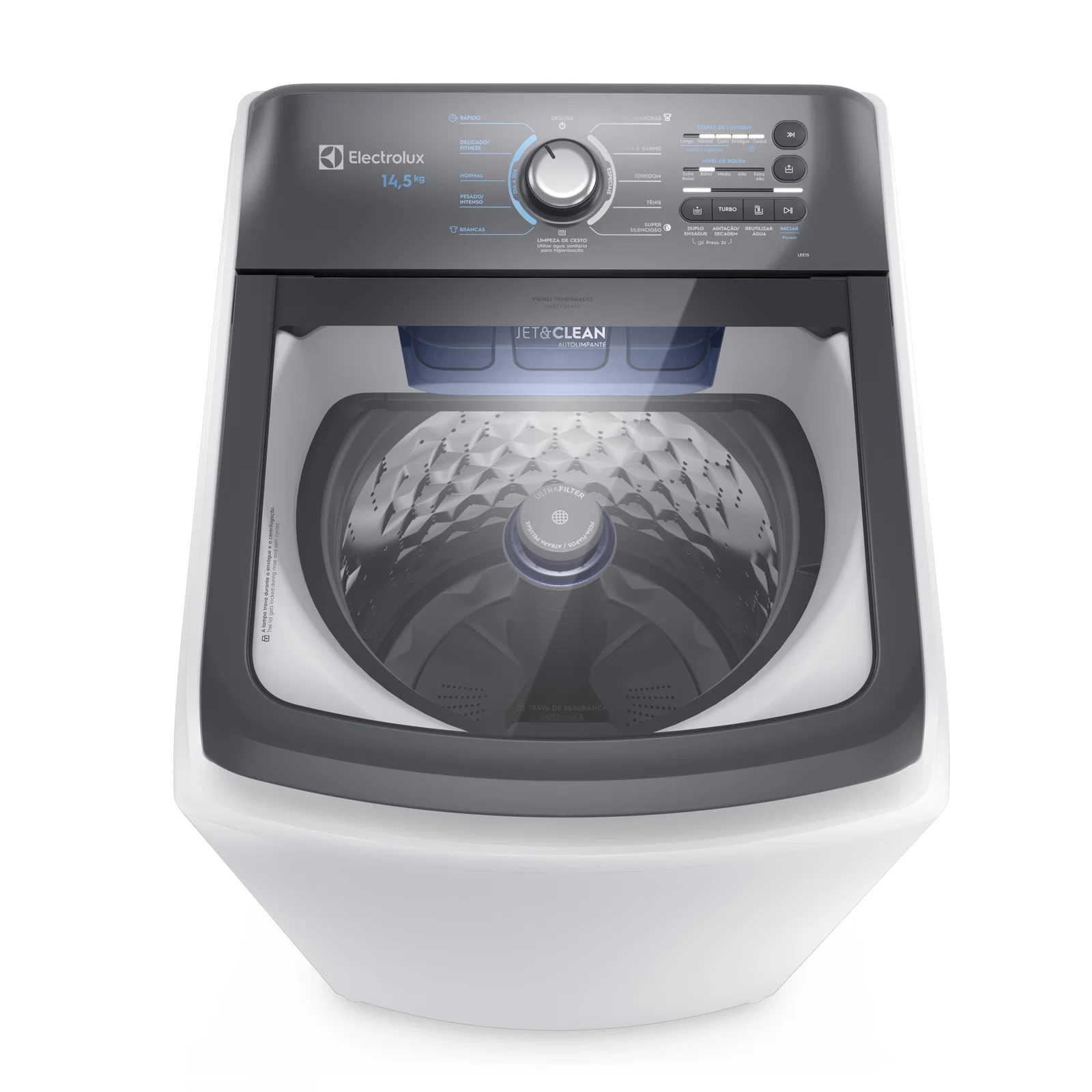 Máquina de Lavar Electrolux 14,5kg Branca Efficient Cesto inox e Jet&Clean (LEE15)