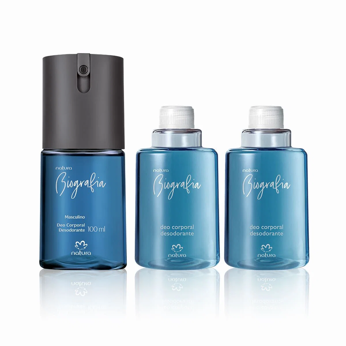 Kit Desodorante Spray Corporal Biografia Masculino (3 produtos)
