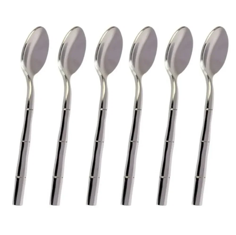 6 Colheres de Café Steel Wood Bambu em Inox L’Hermitage