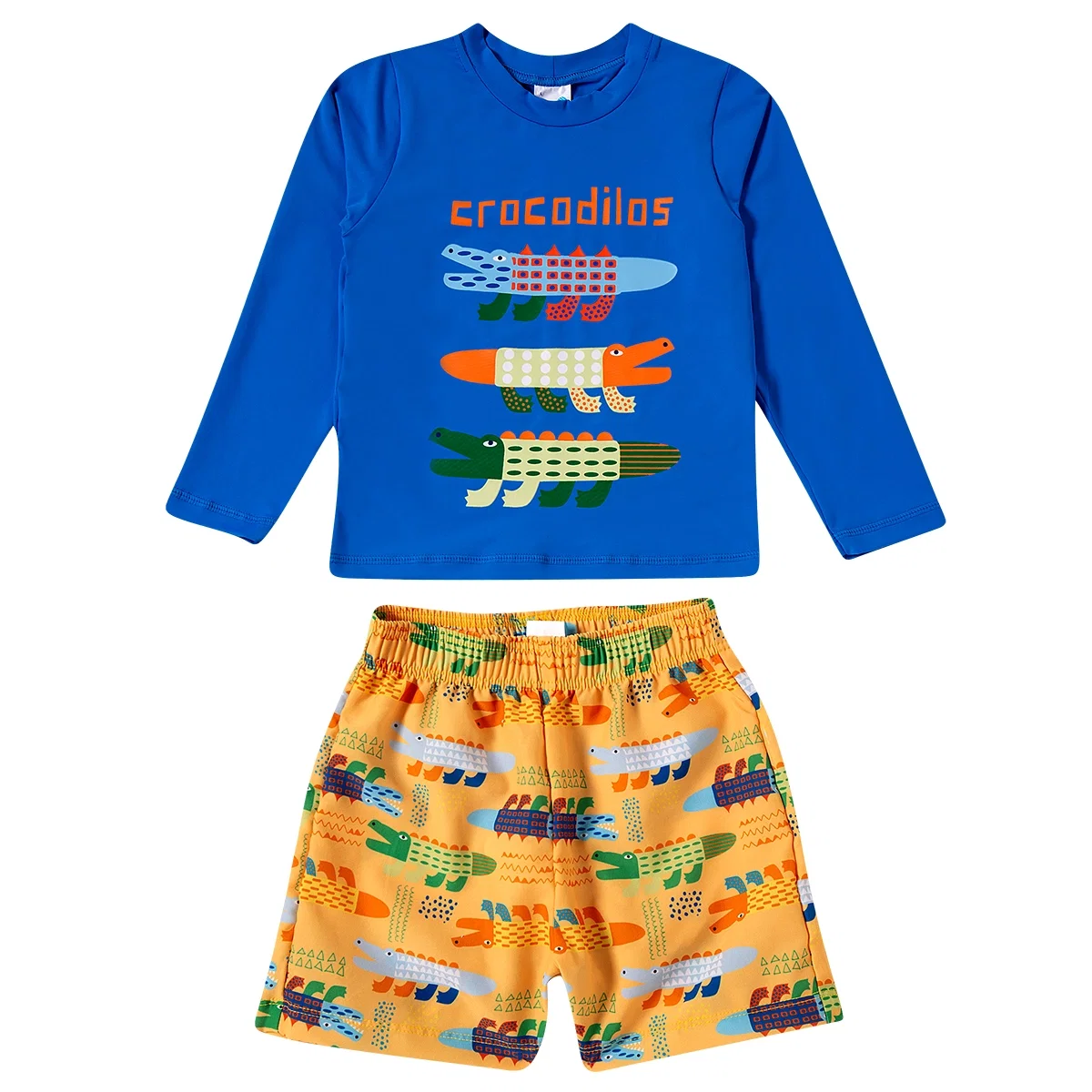 Conjunto Praia Kids Crocodilo Lycra E Tactel Proteção Uv 50+ Tip Top