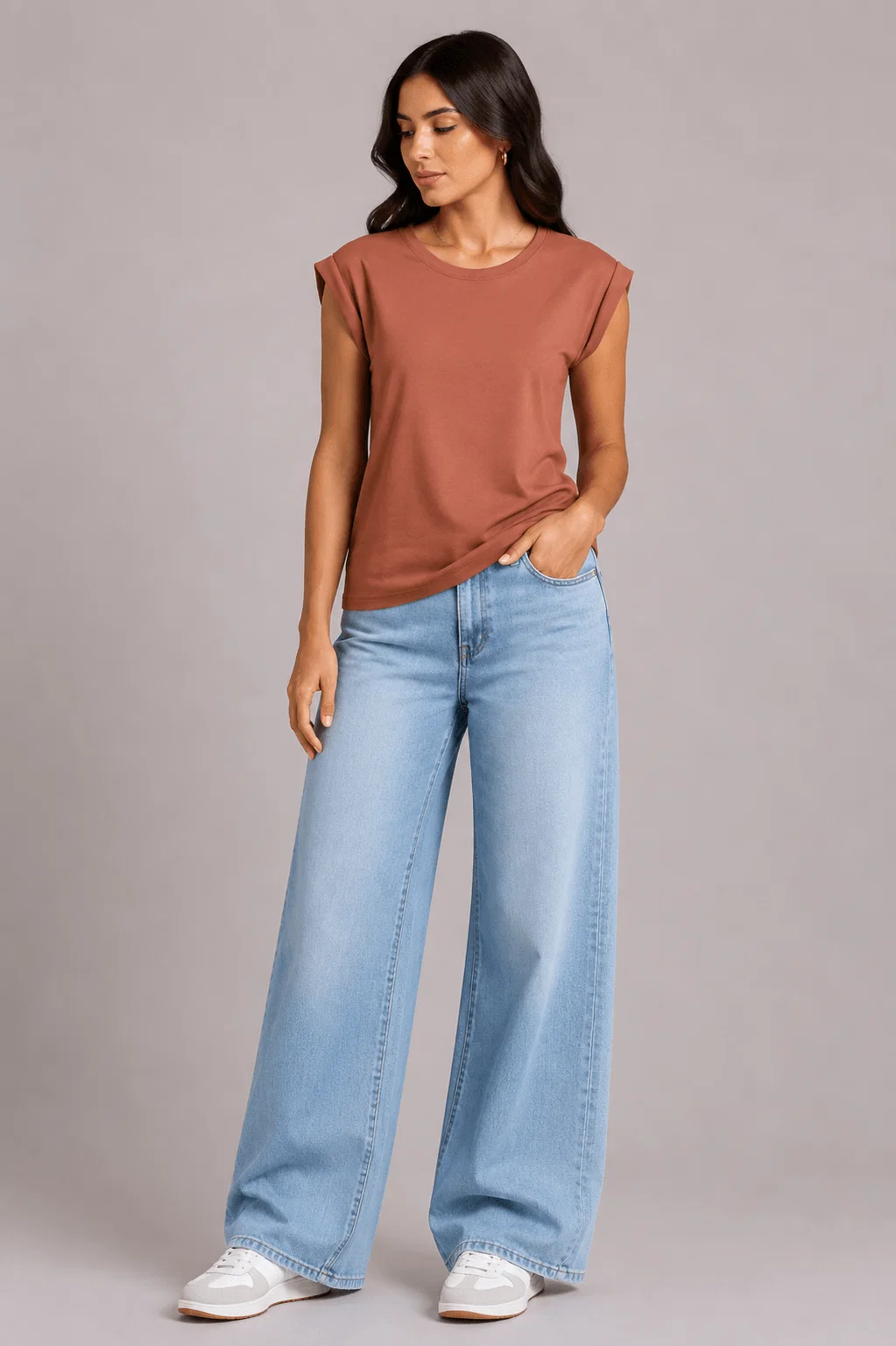 Blusa Muscle Tee Algodão Peruano - Caramelo