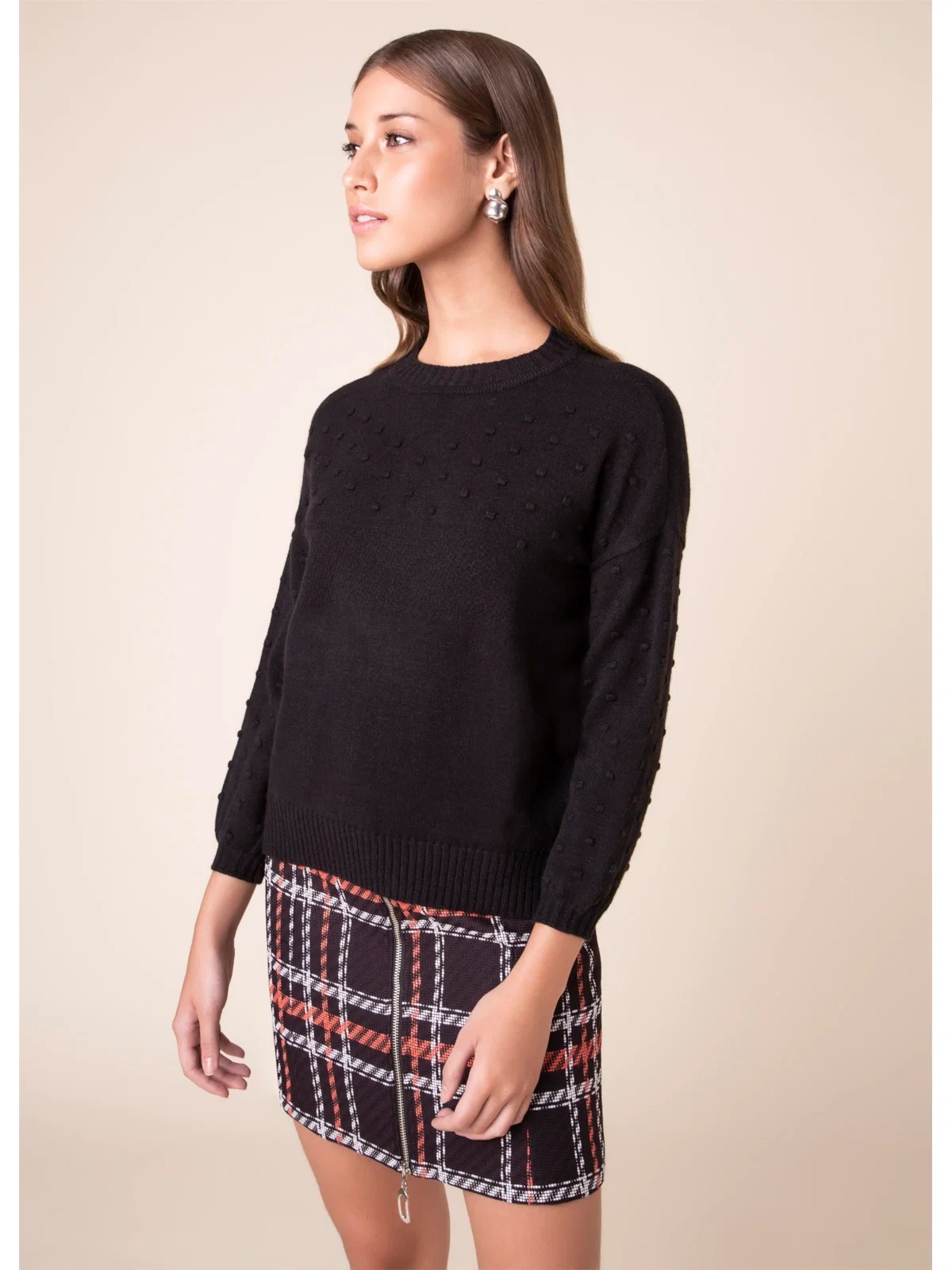 Tricot Ponto Pipoca Preto — imagem 1