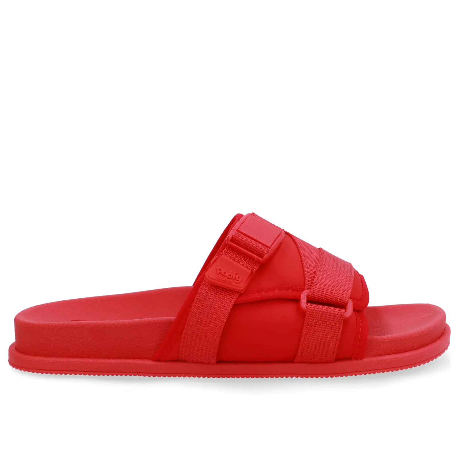 Slide Plataforma Poofy Vermelho Tira Nylon — imagem 1