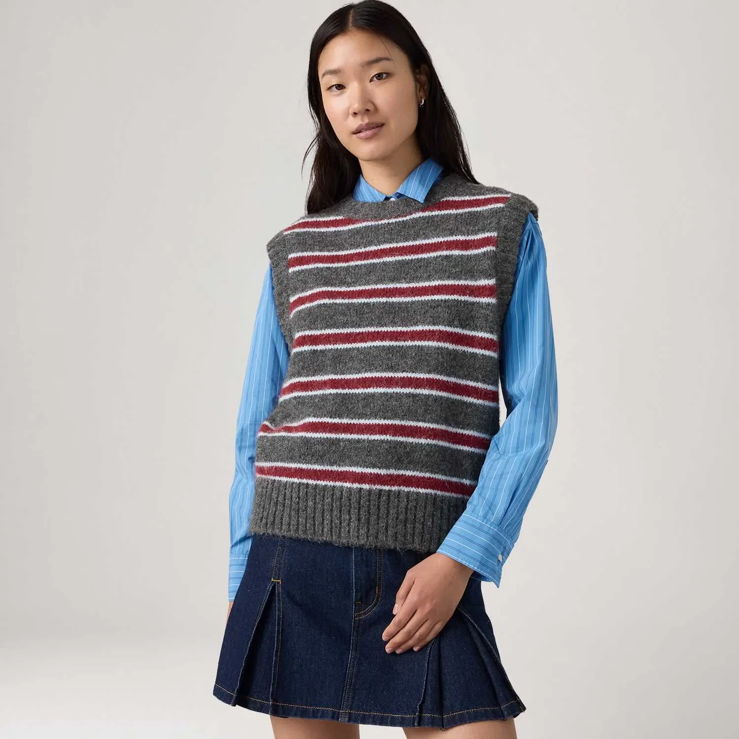 Suéter Levi's® Alice Listrado Cinza