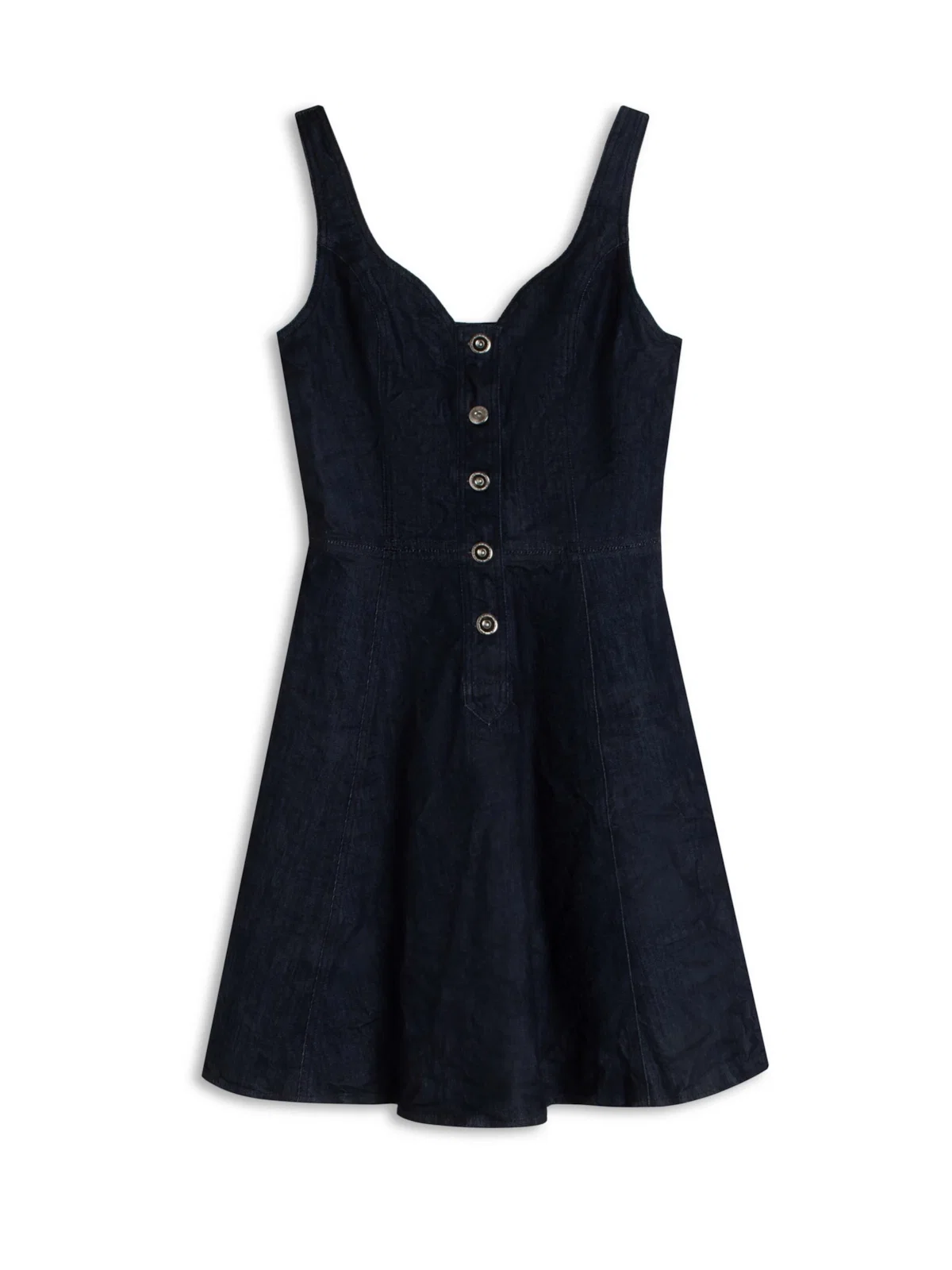 Vestido High Comfort Dark Indigo Botoe Lav. Amaciado+resina e Amassado