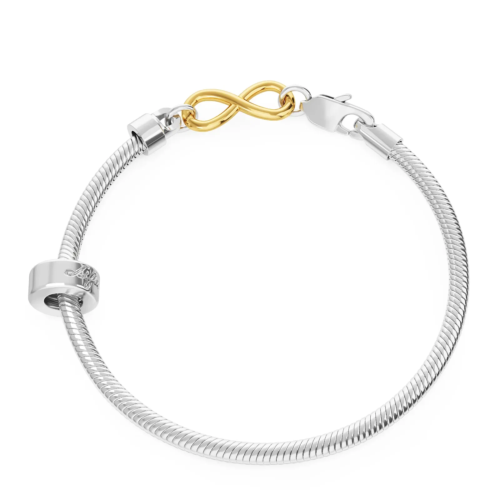 Pulseira Life Infinito em Prata 925 com Banho de Ouro Amarelo 18k — imagem 1