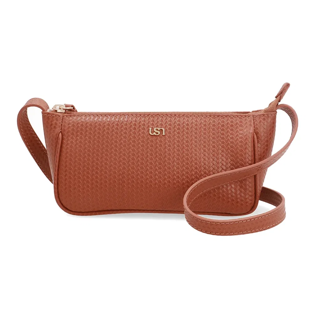 Bolsa Tiracolo Couro Tressê Marrom