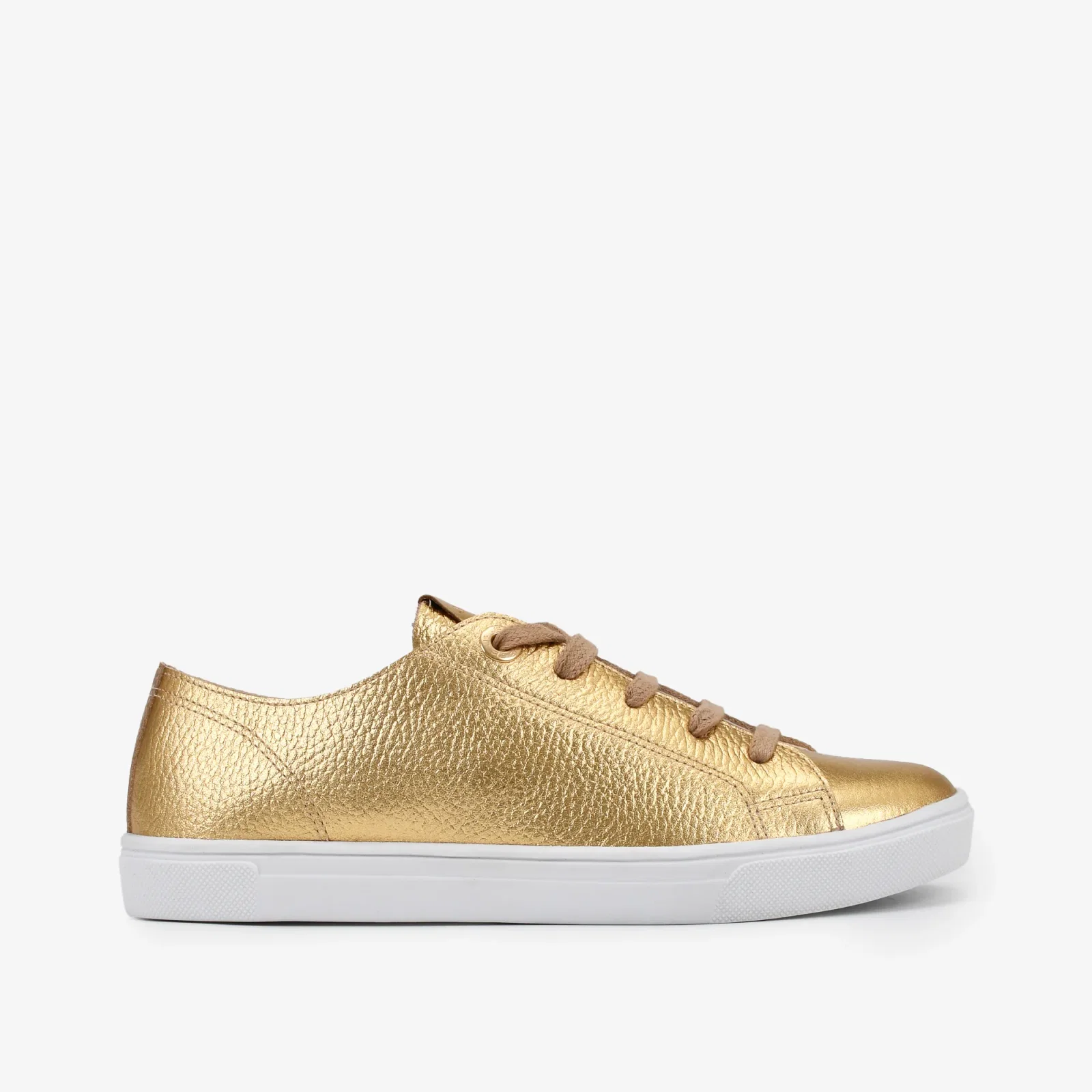 Tênis Metalizado Dourado Couro — imagem 1