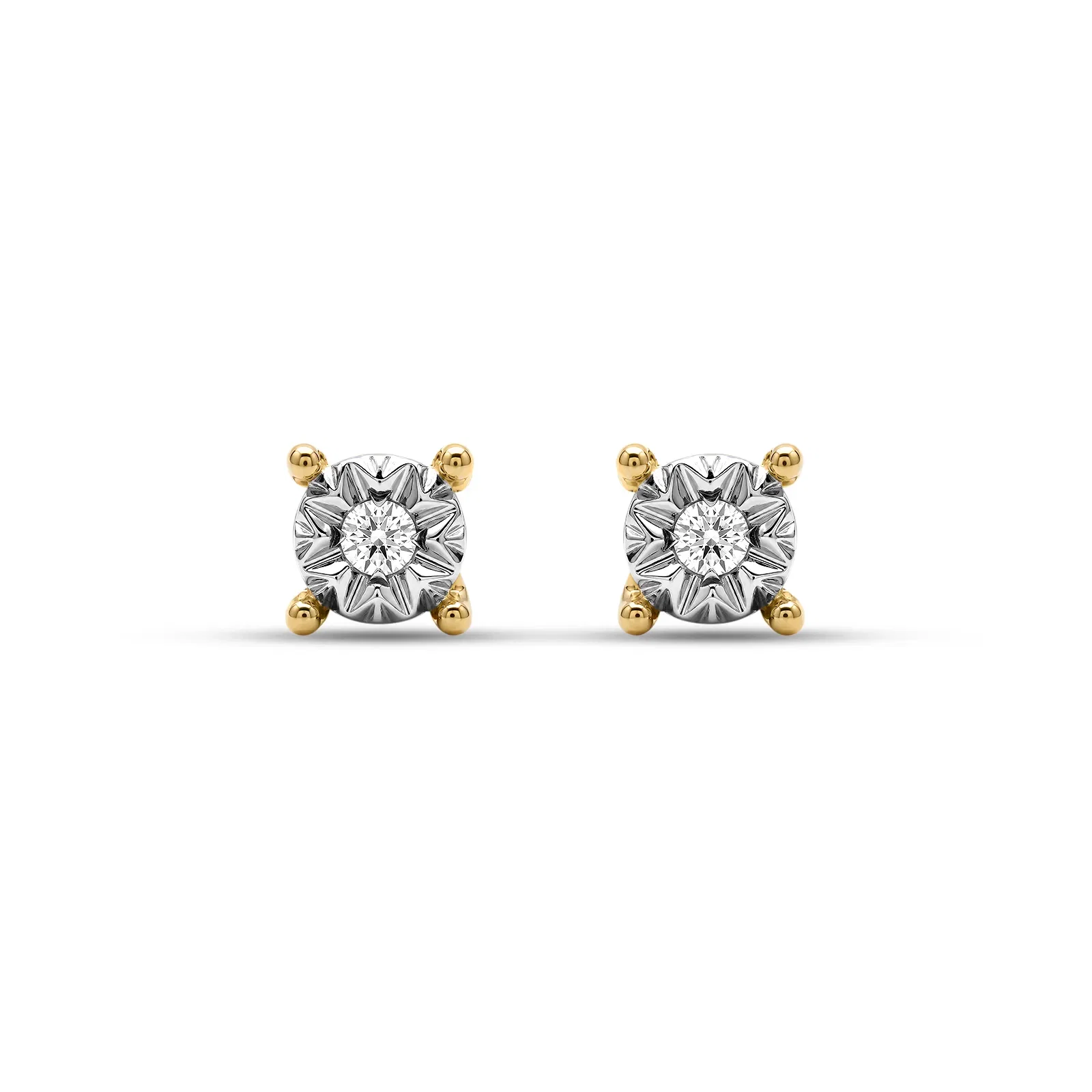 Brinco Solitário Illusion em Ouro Amarelo 18k com 0,030ct de Diamante — imagem 1
