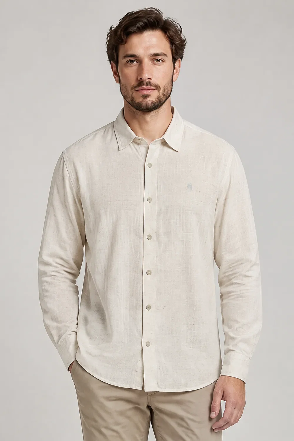 Camisa Manga Longa Masculina Polo Wear Off White