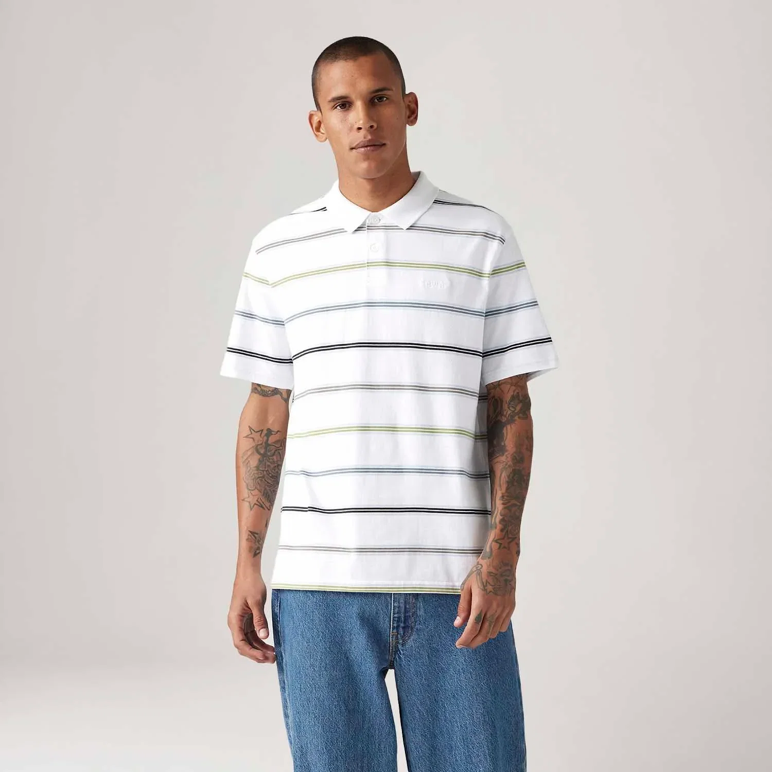 Polo Levi's® Authentic Listrada Manga Curta