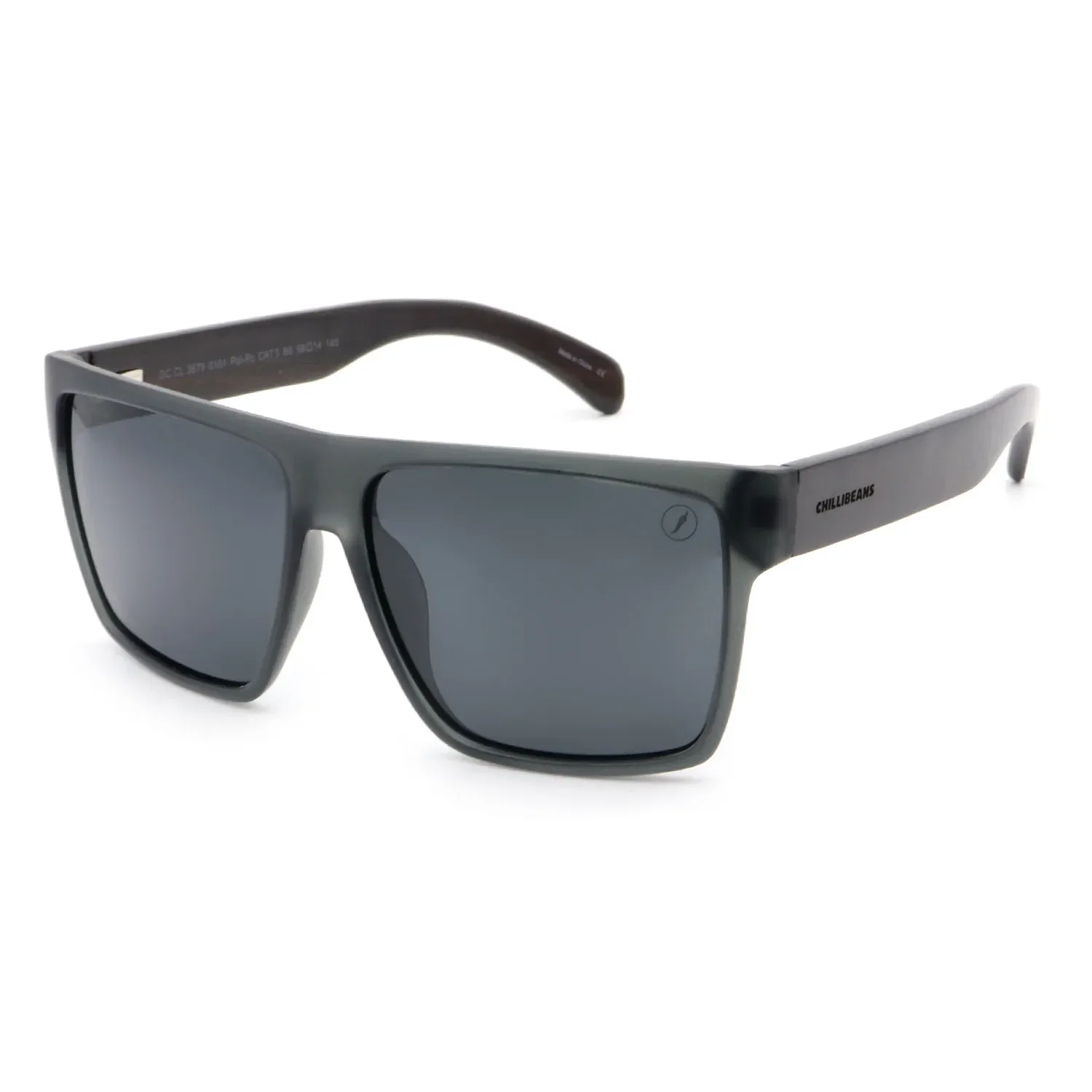 Óculos De Sol Masculino Chilli Beans Quadrado Preto Haste Bamboo — imagem 1