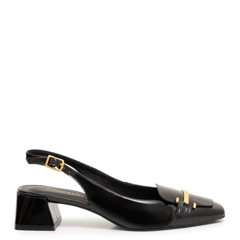 Scarpin Preto Lapela Verniz