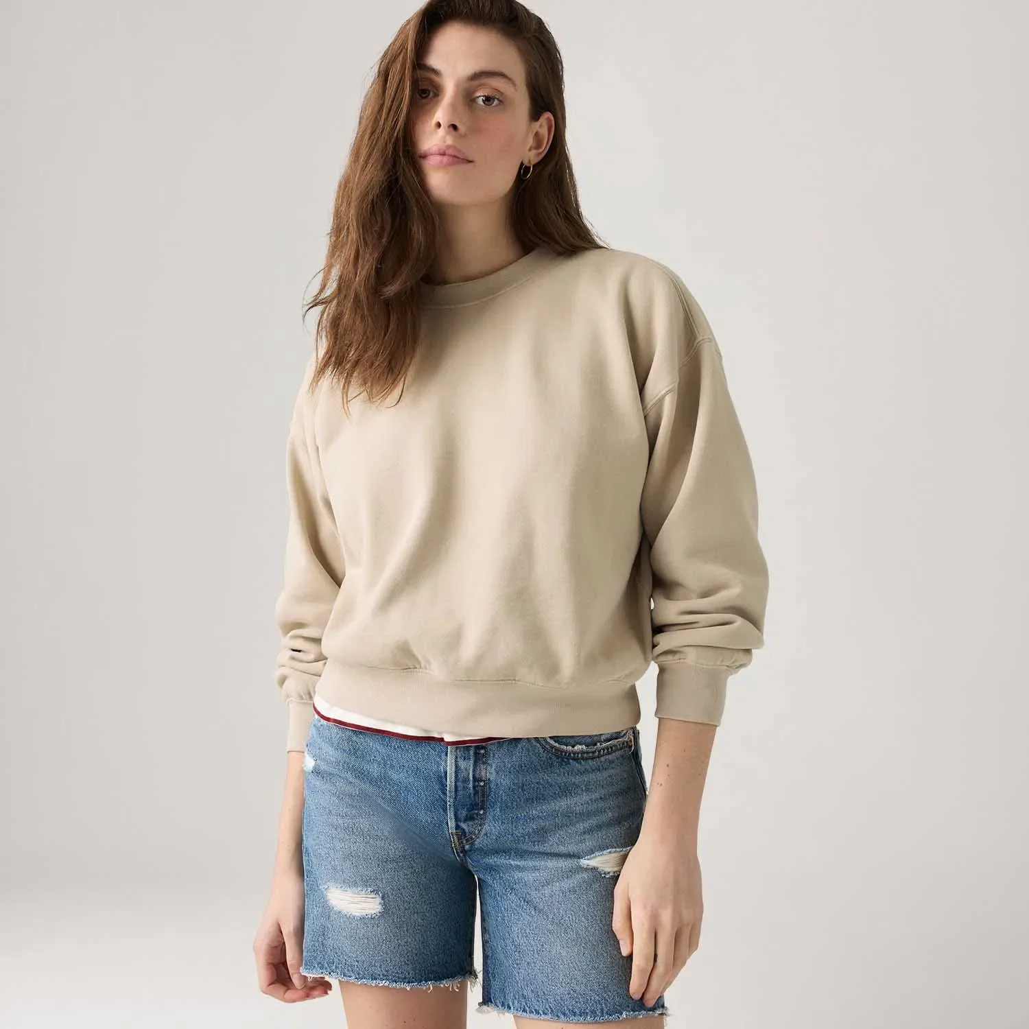 Moletom Levi's® Vintage Boxy Sweatshirt Bege — imagem 1
