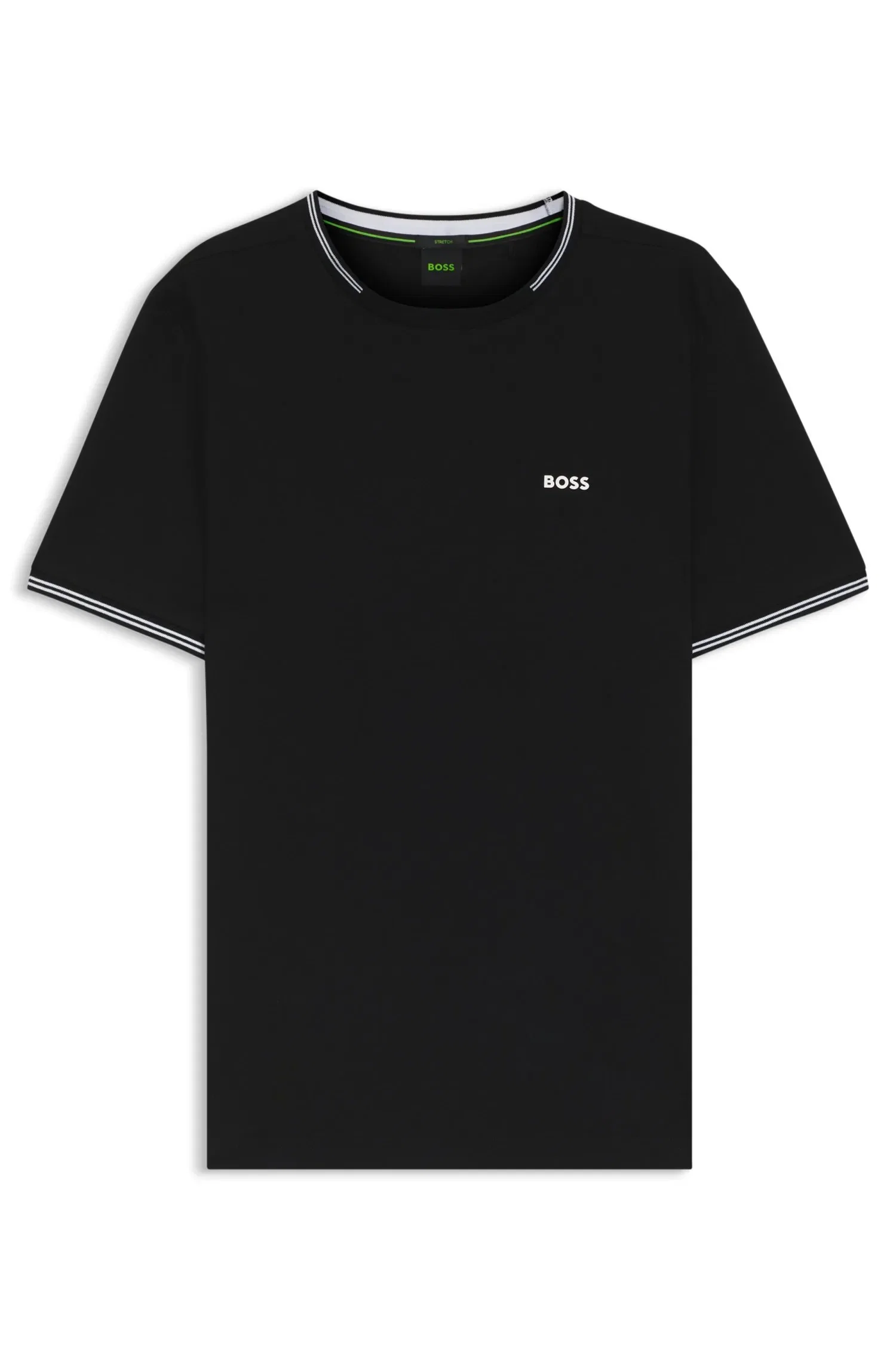 Camiseta De Algodão Elástico Com Logo