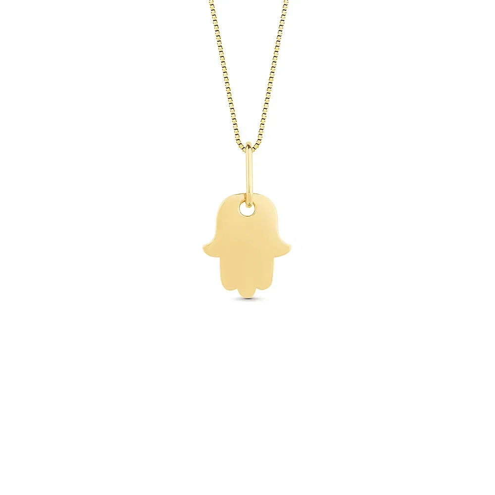 Pingente Personalizável Hamsá em Ouro Amarelo 18k, 16.5mm — imagem 1