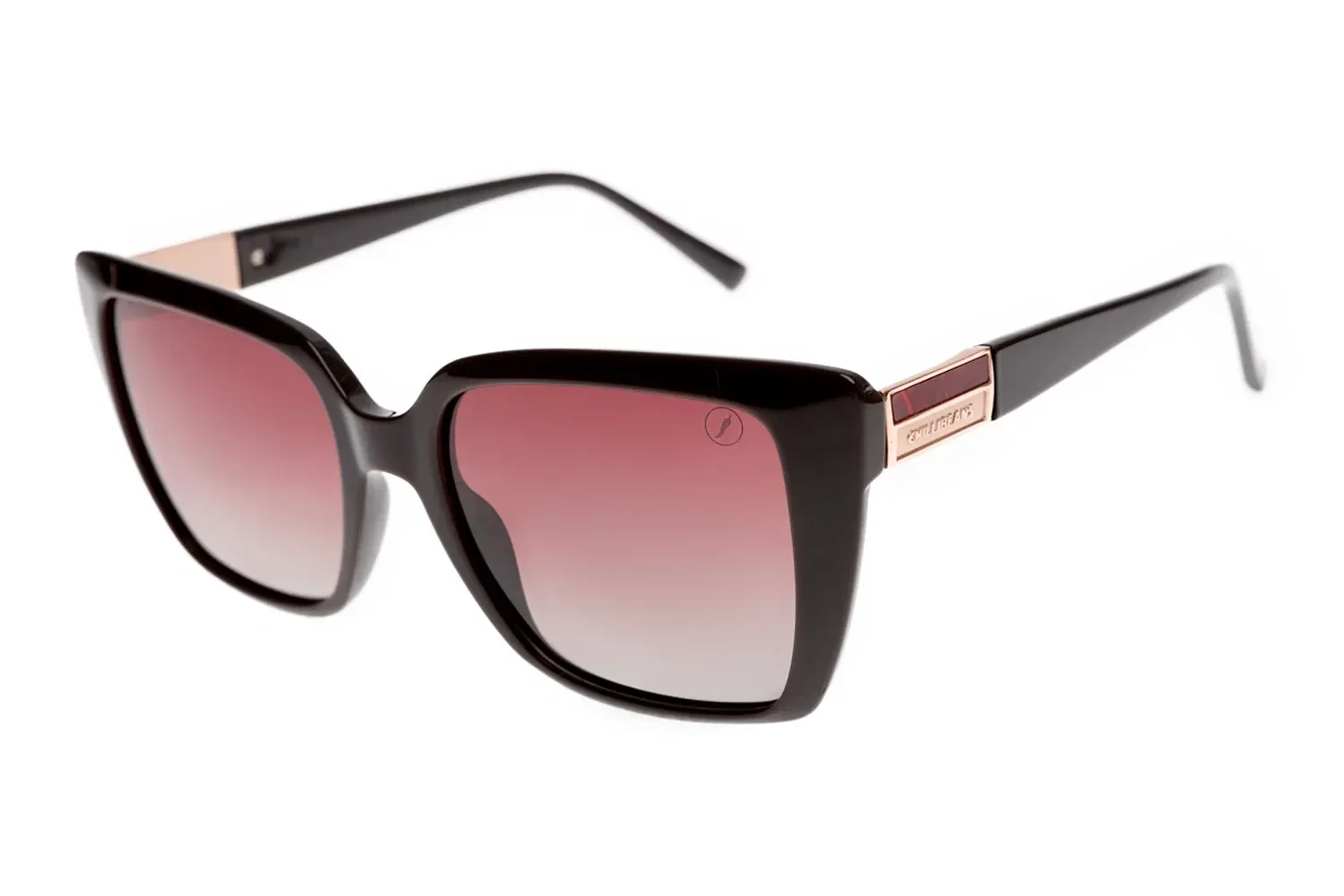 Óculos de Sol Feminino Chilli Beans Clássicos Quadrado Polarizado Degradê Marrom — imagem 1
