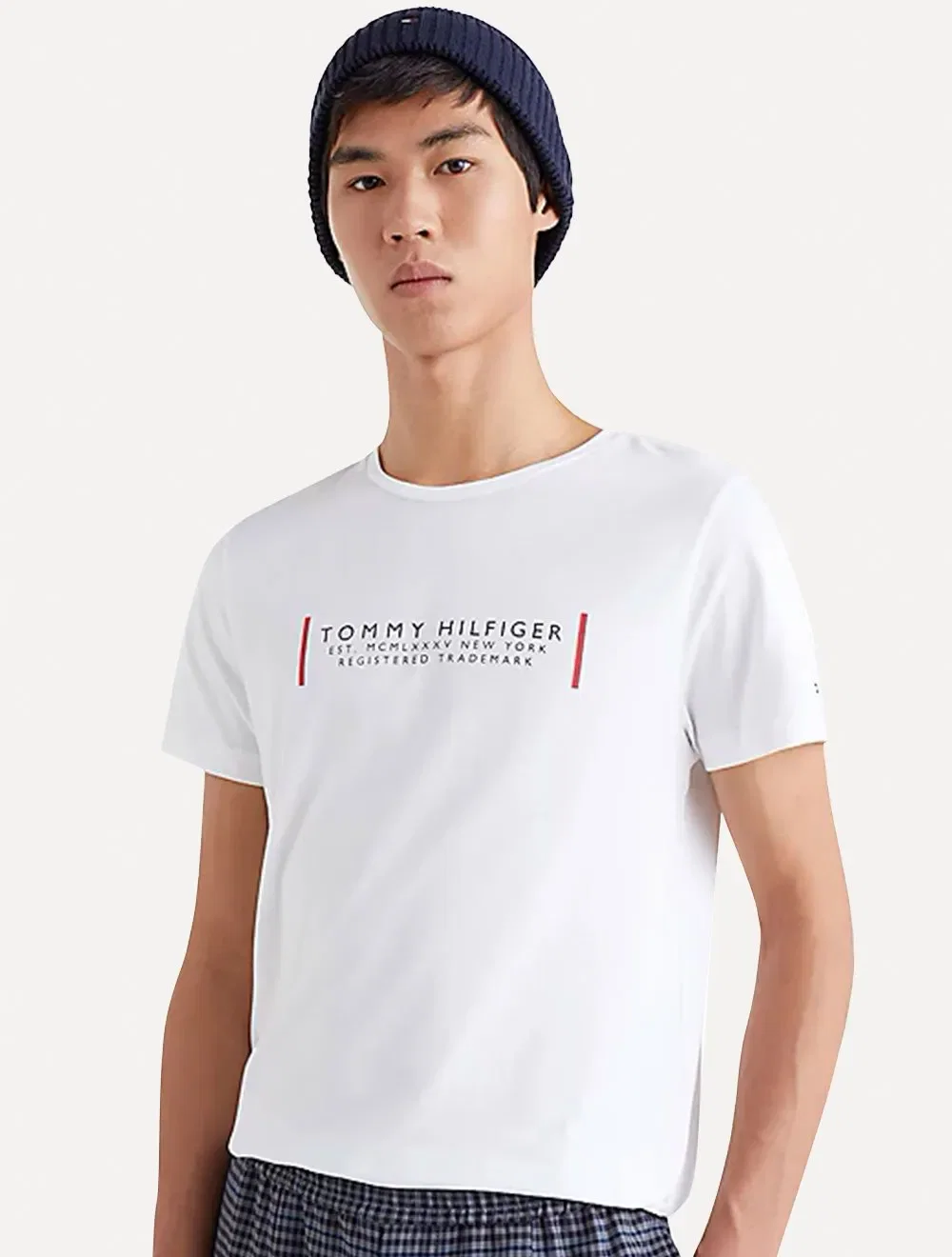 Camiseta Tommy Hilfiger Masculina Text Bar Corp Branca