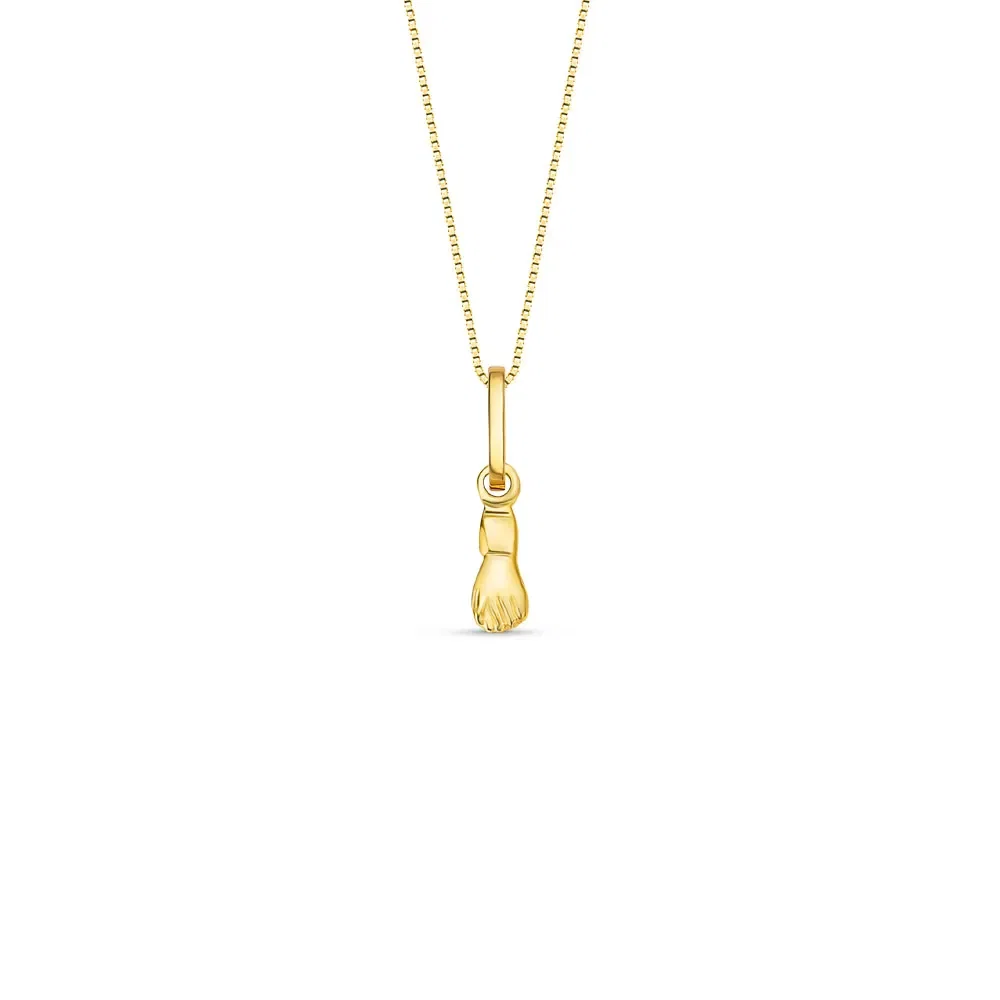 Pingente Medalha Figa em Ouro Amarelo 18k, 12mm — imagem 1