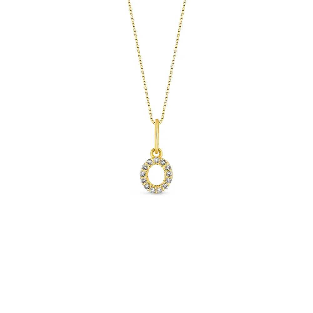 Pingente Letra O Ouro Amarelo e Diamantes — imagem 1
