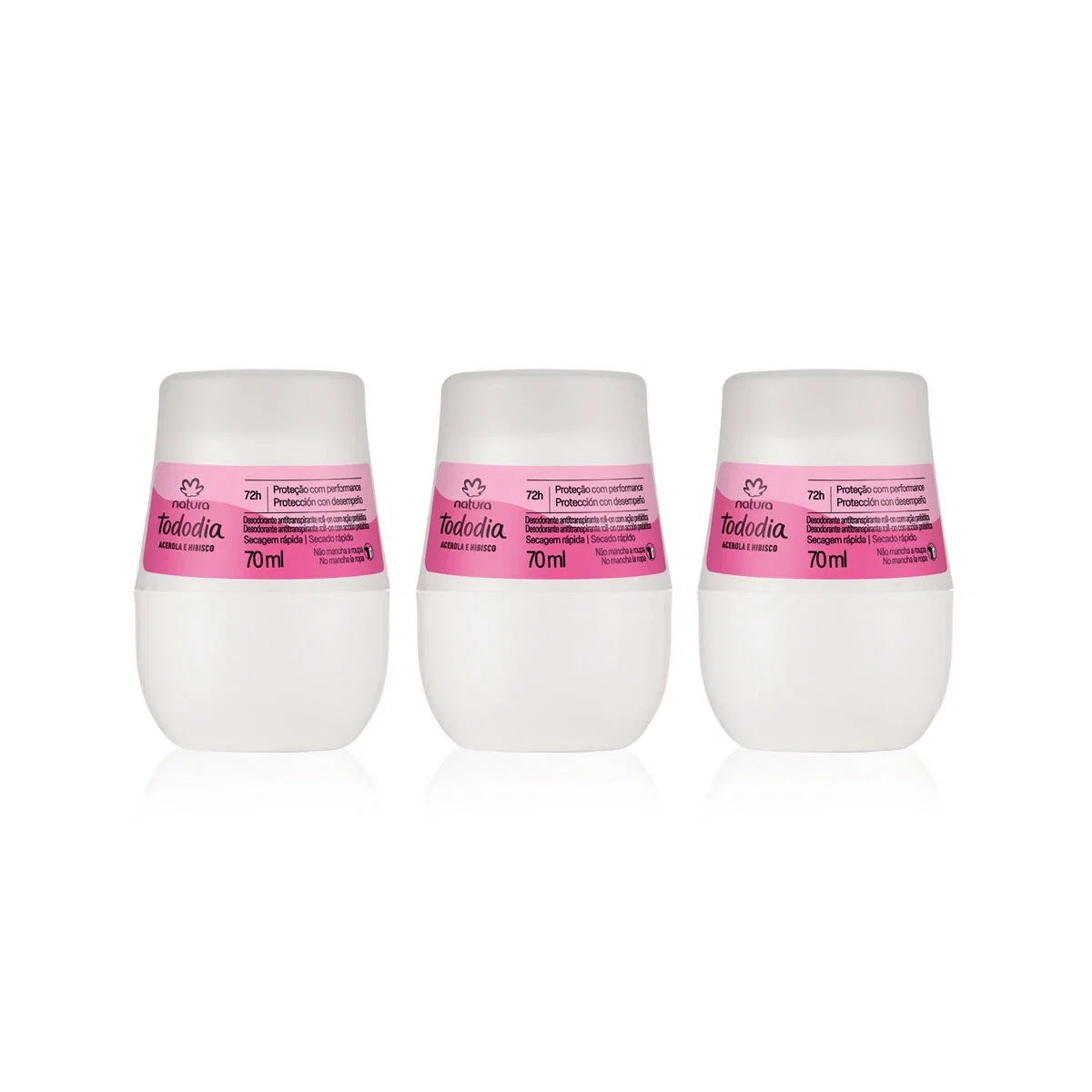 Kit Desodorante Antitranspirante Roll-on Tododia Acerola e Hibisco (3 unidades)