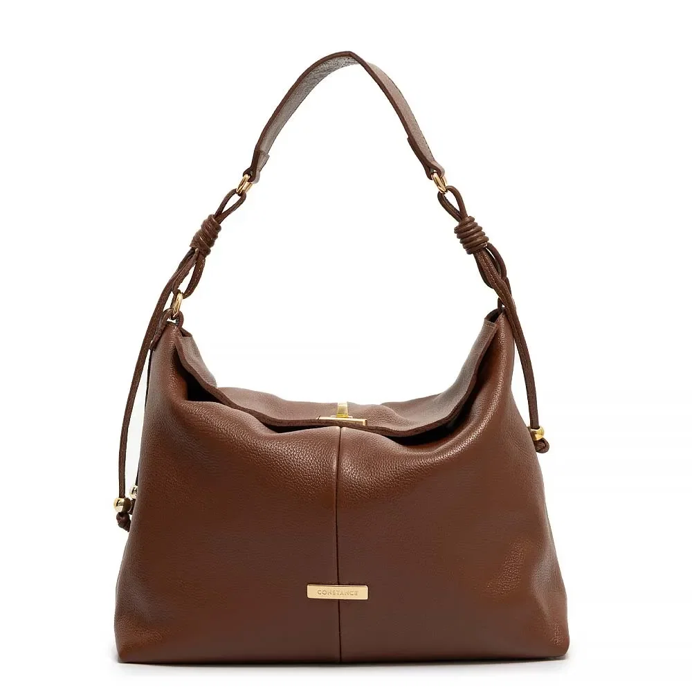 Bolsa Hobo Couro Penduricalho Marrom — imagem 1