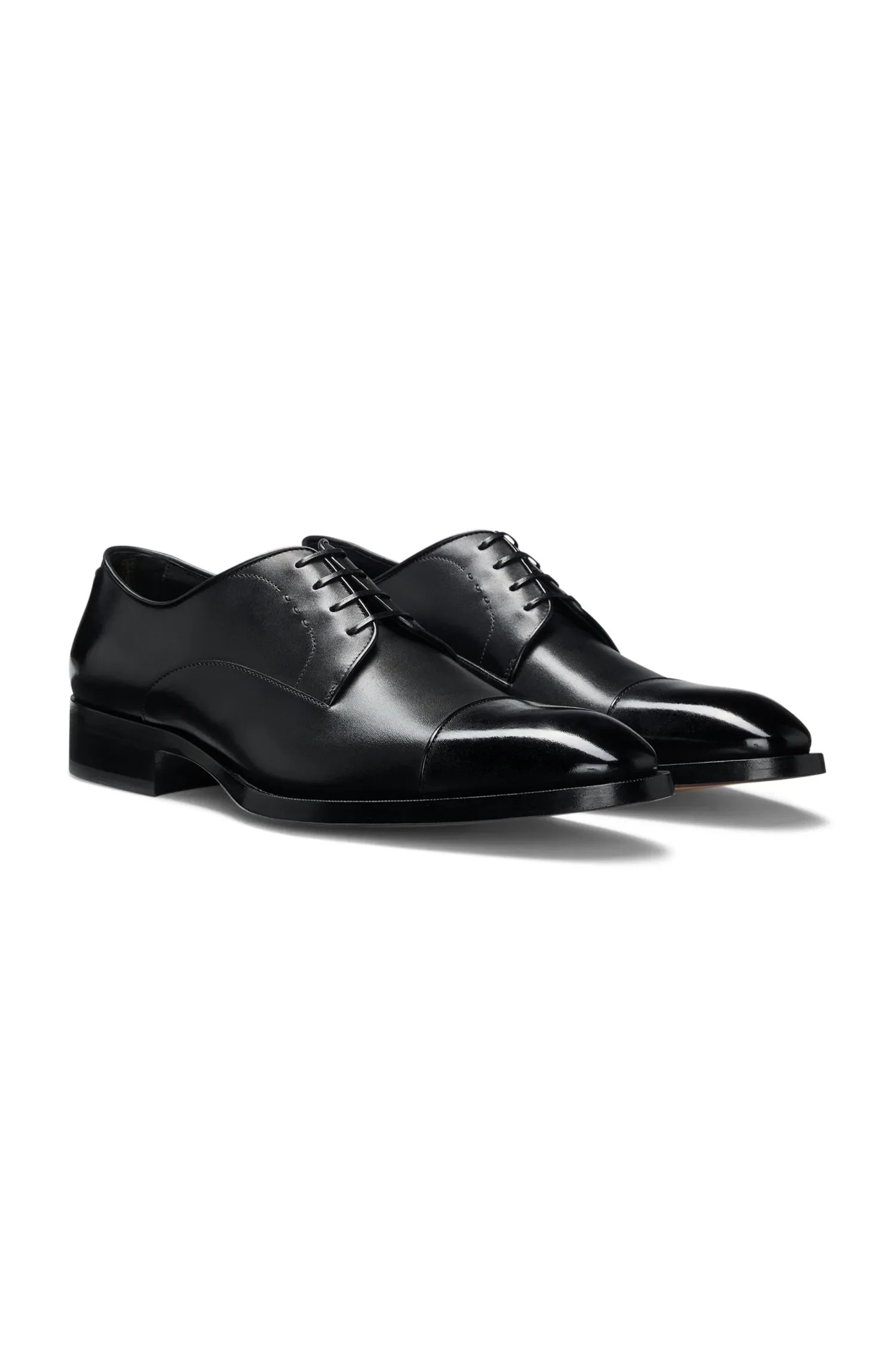 Sapatos Derby Em Couro