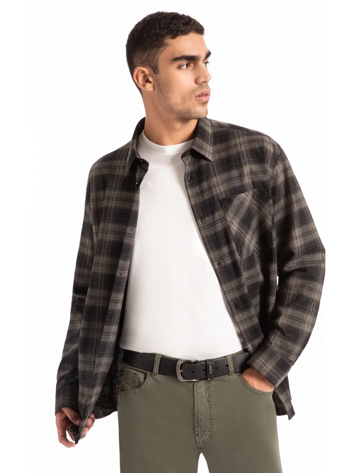 Camisa Xadrez Wool Touch Norway Loose Irish Floresta — imagem 1