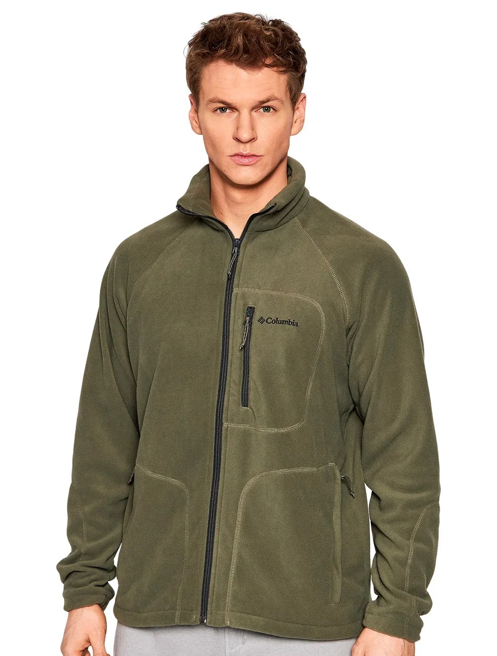 Jaqueta Columbia Masculina Fleece Fast Trek II Full Zip Verde Militar — imagem 1
