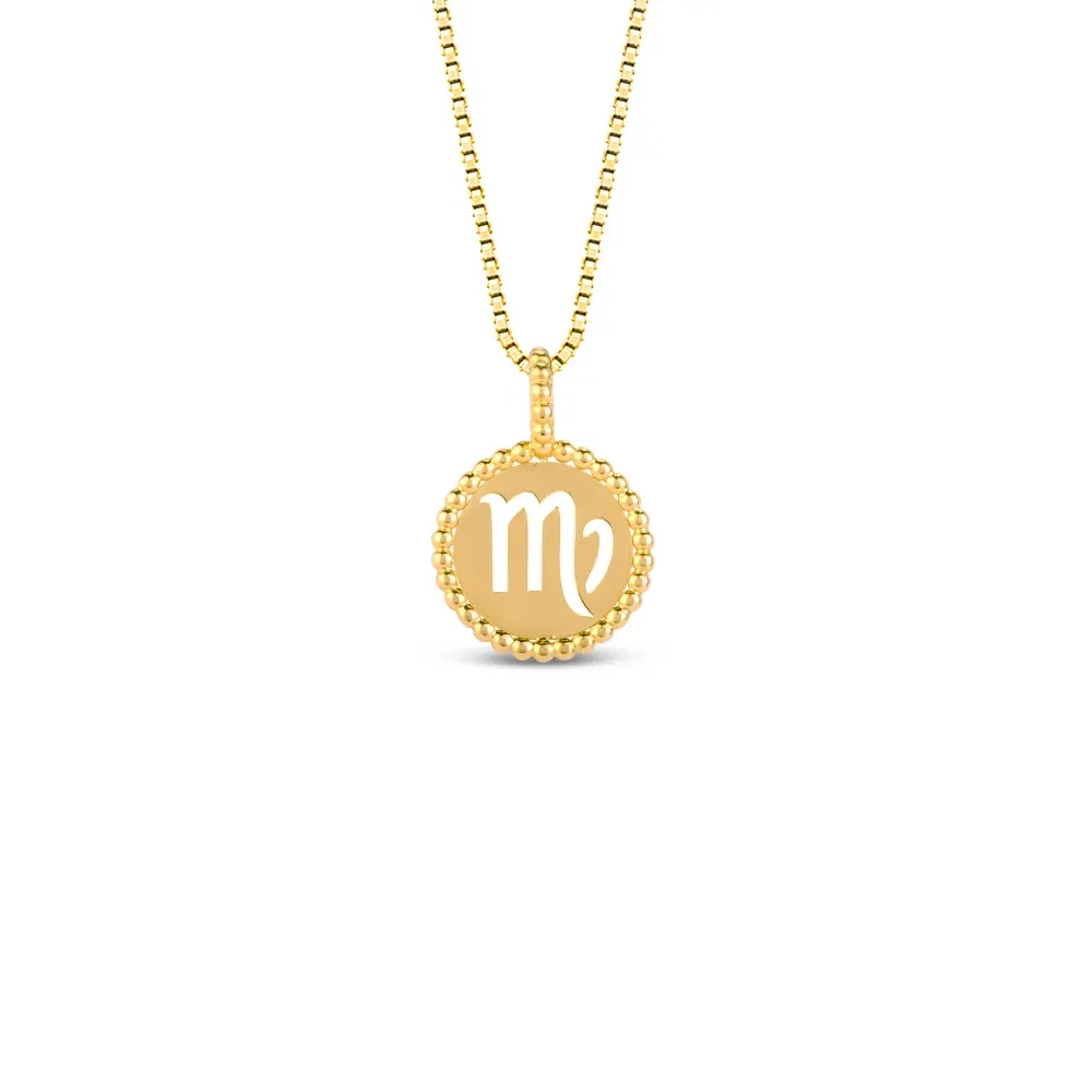 Pingente Signo Virgem em Ouro Amarelo 18k, 15mm — imagem 1